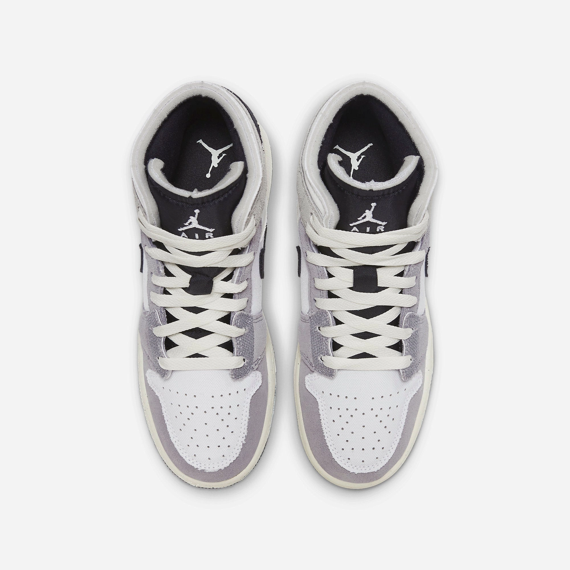 (GS) Air Jordan 1 Mid SE Craft 'Cement Grey / Black' (2023) FD9091-002 Air Jordan 1 Original Colorway Shoes
