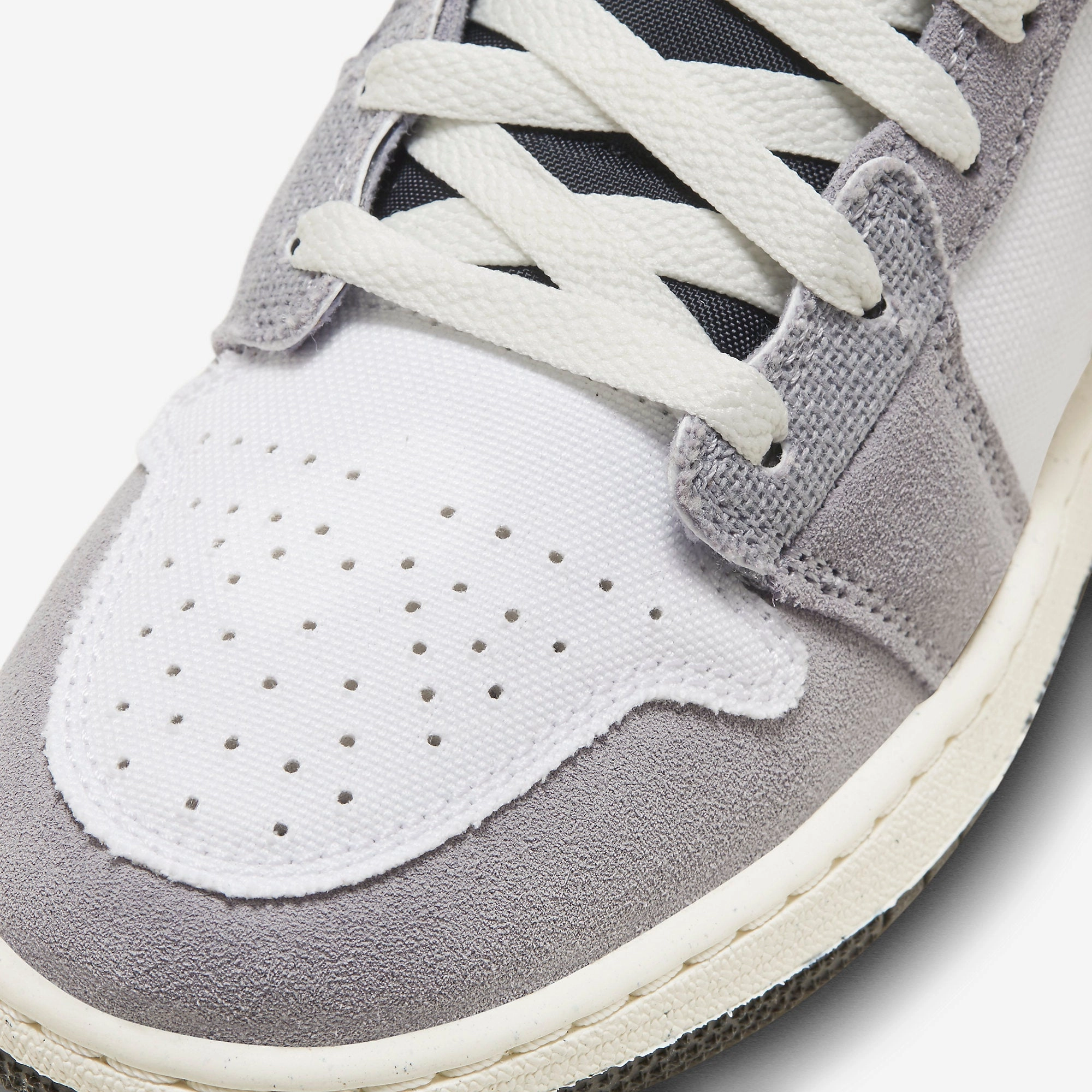 (GS) Air Jordan 1 Mid SE Craft 'Cement Grey / Black' (2023) FD9091-002 Air Jordan 1 Original Colorway Shoes