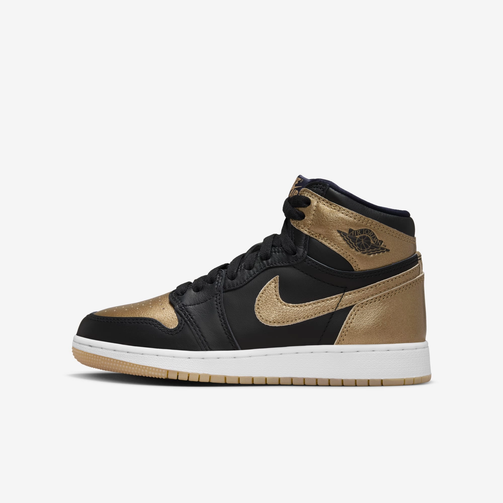 (GS) Air Jordan 1 Retro High OG 'Metallic Gold' (2024) FD1437-071 Authentic Air Jordan 1 in premium leather