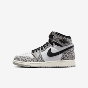(GS) Air Jordan 1 Retro High OG 'White Cement / Elephant Print' (2023) FD1437-052 Iconic Air Jordan 1 shoes with bold accents