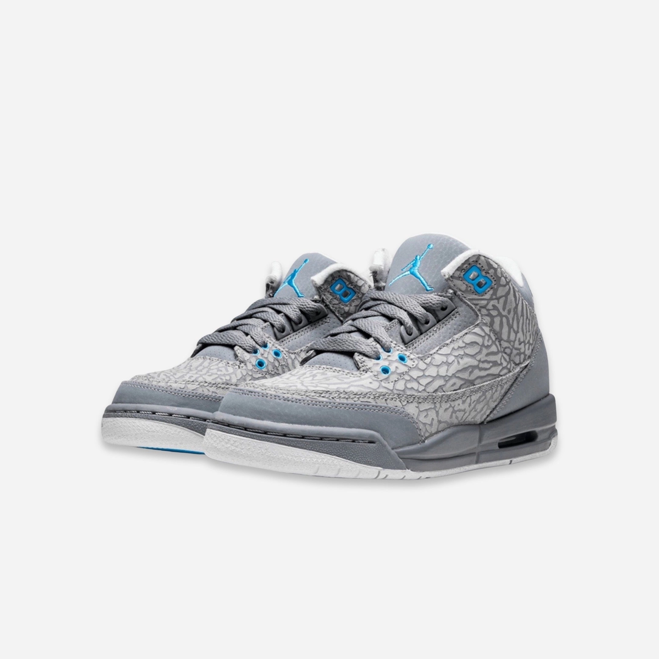 (GS) Air Jordan 3 Retro 'Blue Glow' (2011) 441140-015 Air Jordan 3 Retro Throwback Sneakers