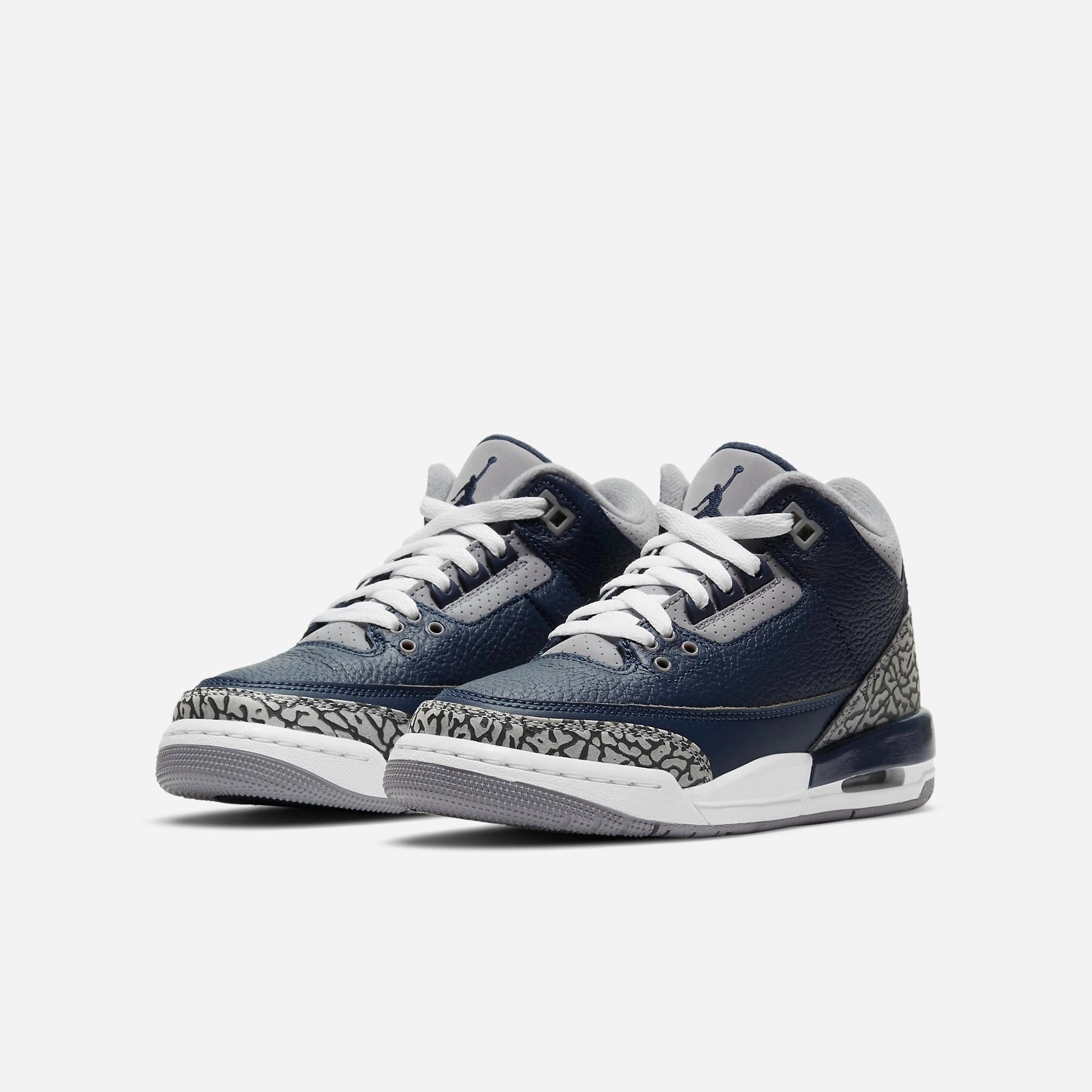 (GS) Air Jordan 3 Retro 'Georgetown Hoyas / Midnight Navy' (2021) 398614-401 Air Jordan 3 Retro Throwback Sneakers