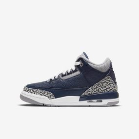 (GS) Air Jordan 3 Retro 'Georgetown Hoyas / Midnight Navy' (2021) 398614-401 Air Jordan 3 retro sneakers with throwback vibe