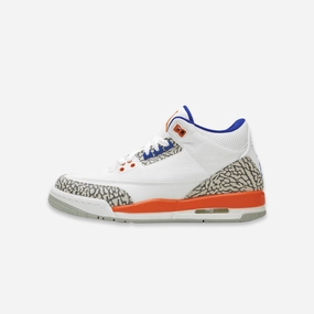 (GS) Air Jordan 3 Retro 'New York Knicks' (2019) 398614-148 Air Jordan 3 retro sneakers with throwback vibe