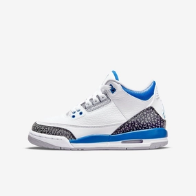 (GS) Air Jordan 3 Retro 'Racer Blue' (2021) 398614-145 Air Jordan 3 retro sneakers with throwback vibe