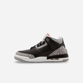 (GS) Air Jordan 3 Retro OG 'Black Cement' (2018) 854261-001 Air Jordan 3 retro sneakers with throwback vibe