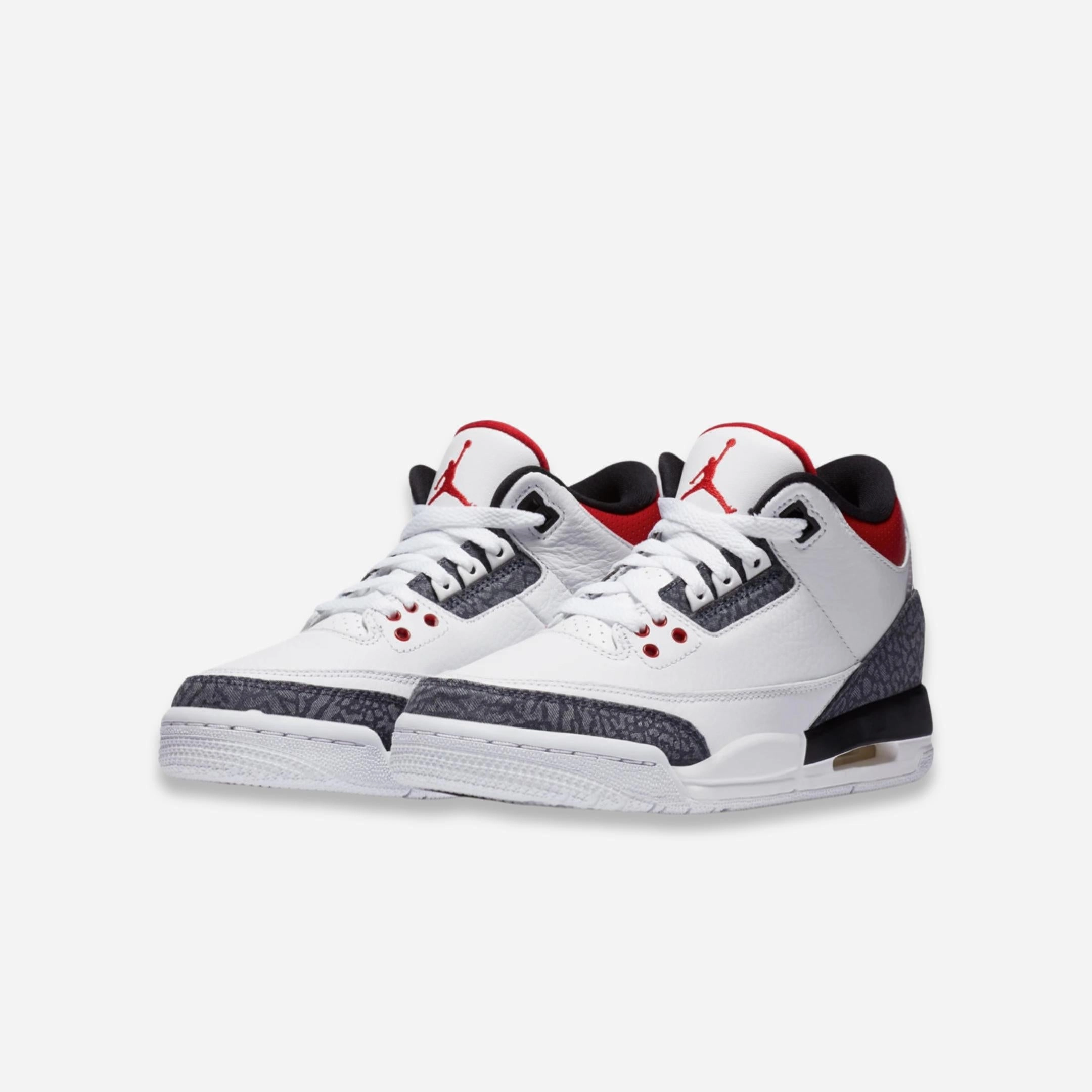 (GS) Air Jordan 3 Retro SE 'Denim Fire Red' (2020) CZ6634-100 Air Jordan 3 Retro Throwback Sneakers