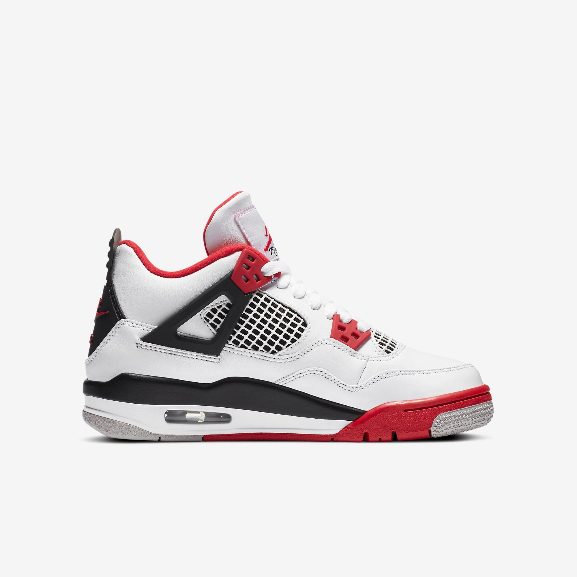 (GS) Air Jordan 4 Retro 'Fire Red' (2020) 408452-160 Air Jordan 4 Visible Air Unit Sneakers