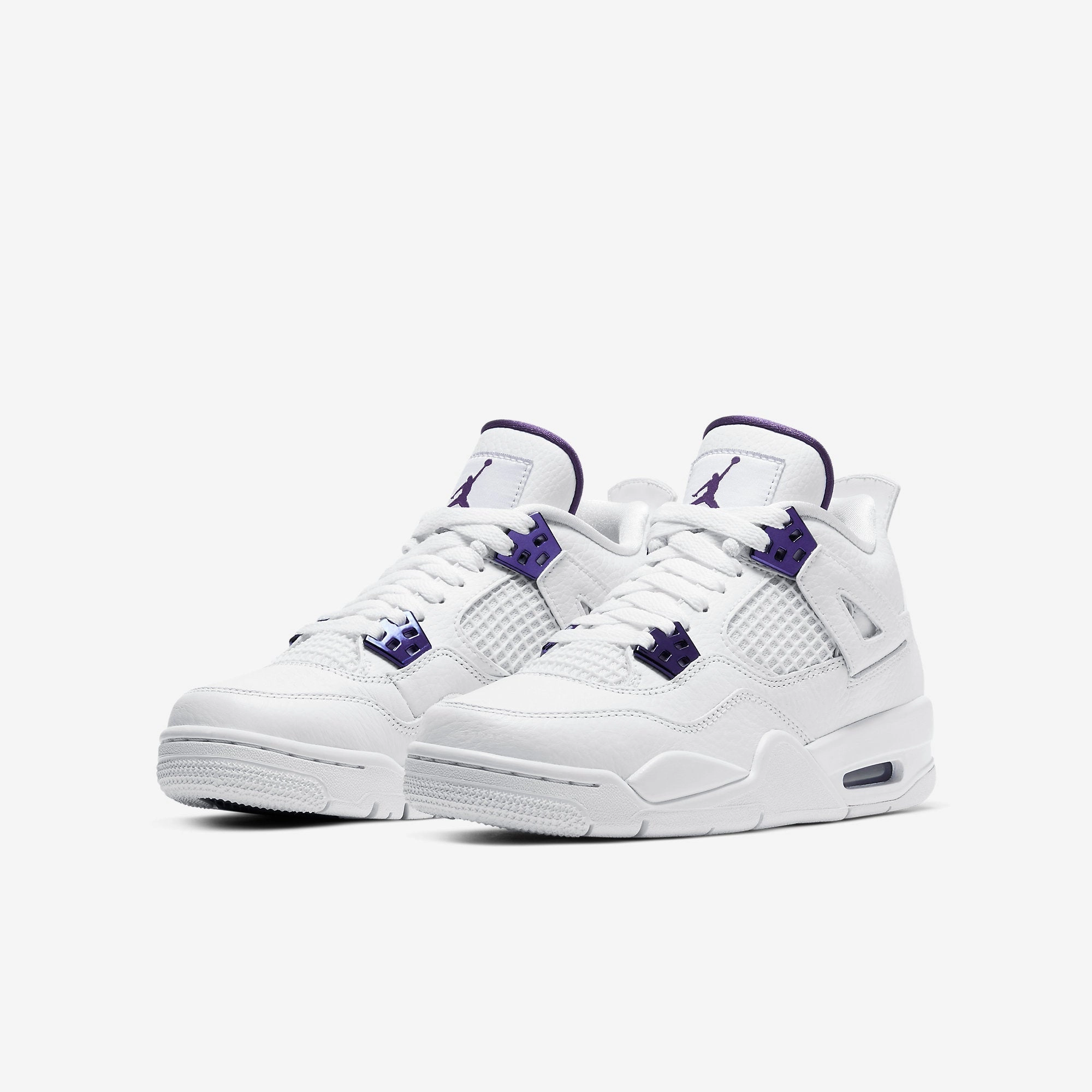 (GS) Air Jordan 4 Retro 'Metallic Court Purple' (2020) 408452-115 Air Jordan 4 Visible Air Unit Sneakers