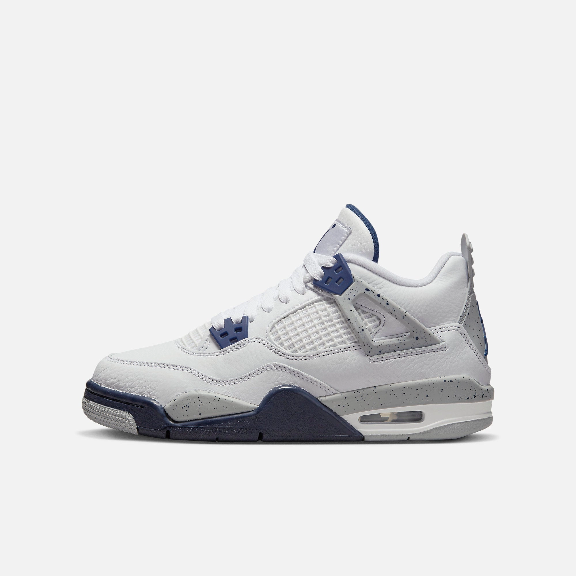 (GS) Air Jordan 4 Retro 'Midnight Navy' (2022) 408452-140 Air Jordan 4 sneakers with visible air unit