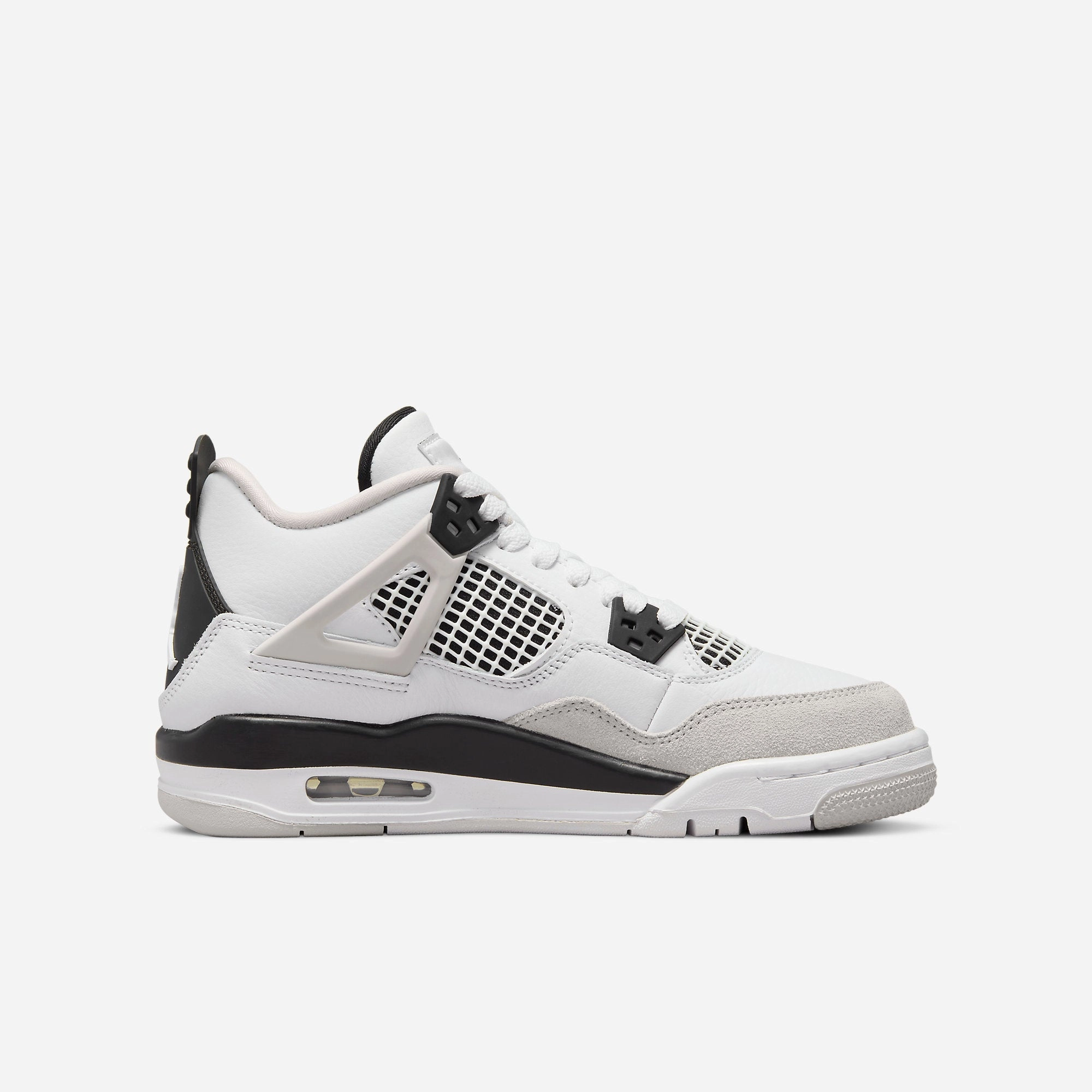 (GS) Air Jordan 4 Retro 'Military Black' (2022) 408452-111 Air Jordan 4 Visible Air Unit Sneakers