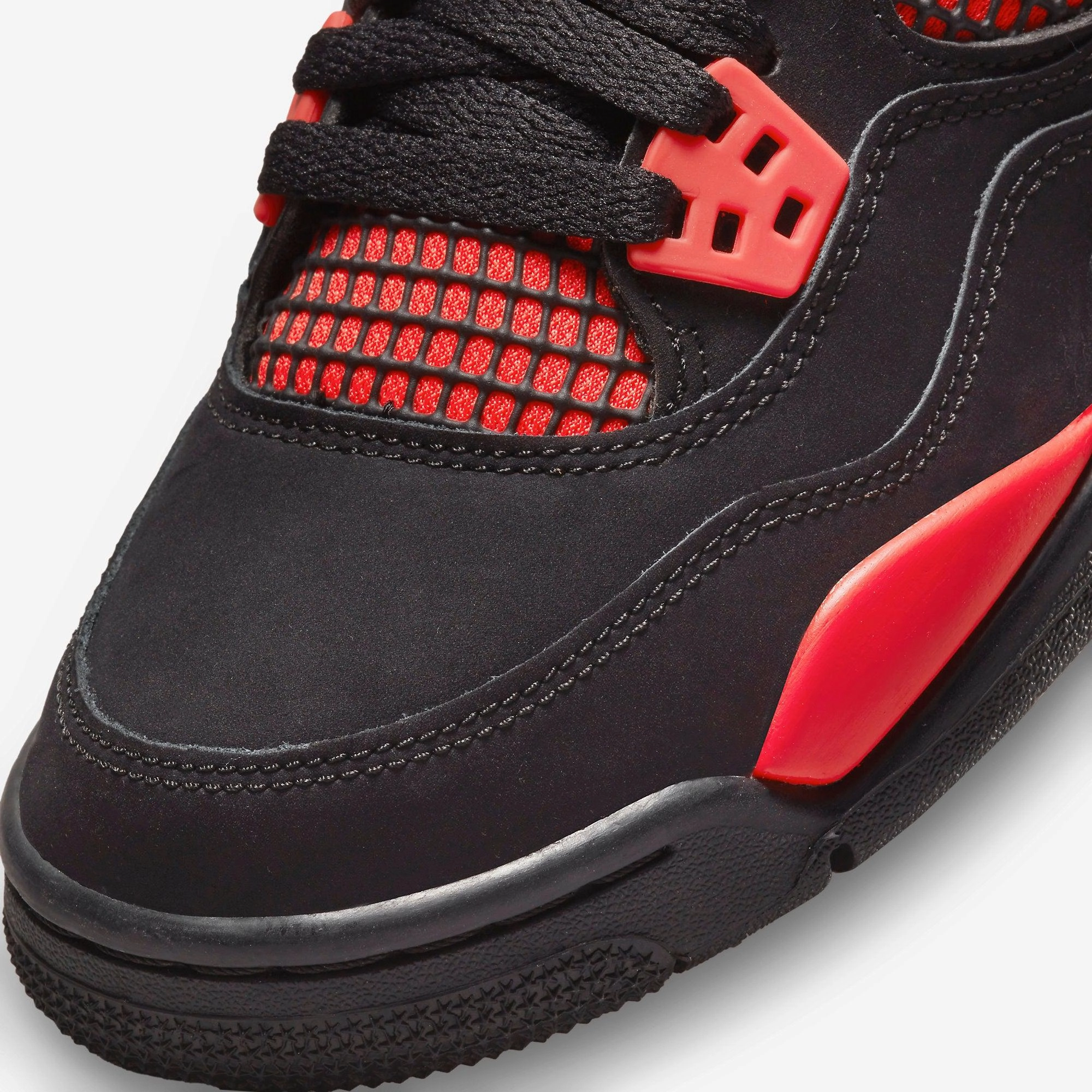 (GS) Air Jordan 4 Retro 'Red Thunder' (2022) 408452-016 Air Jordan 4 Visible Air Unit Sneakers