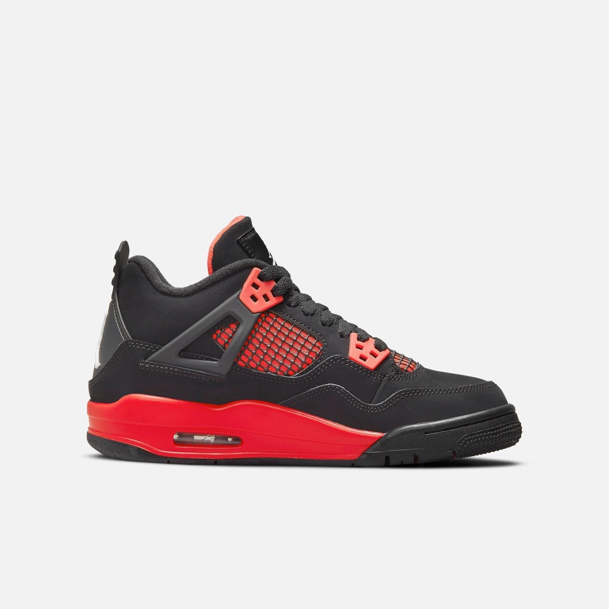(GS) Air Jordan 4 Retro 'Red Thunder' (2022) 408452-016 Air Jordan 4 Visible Air Unit Sneakers