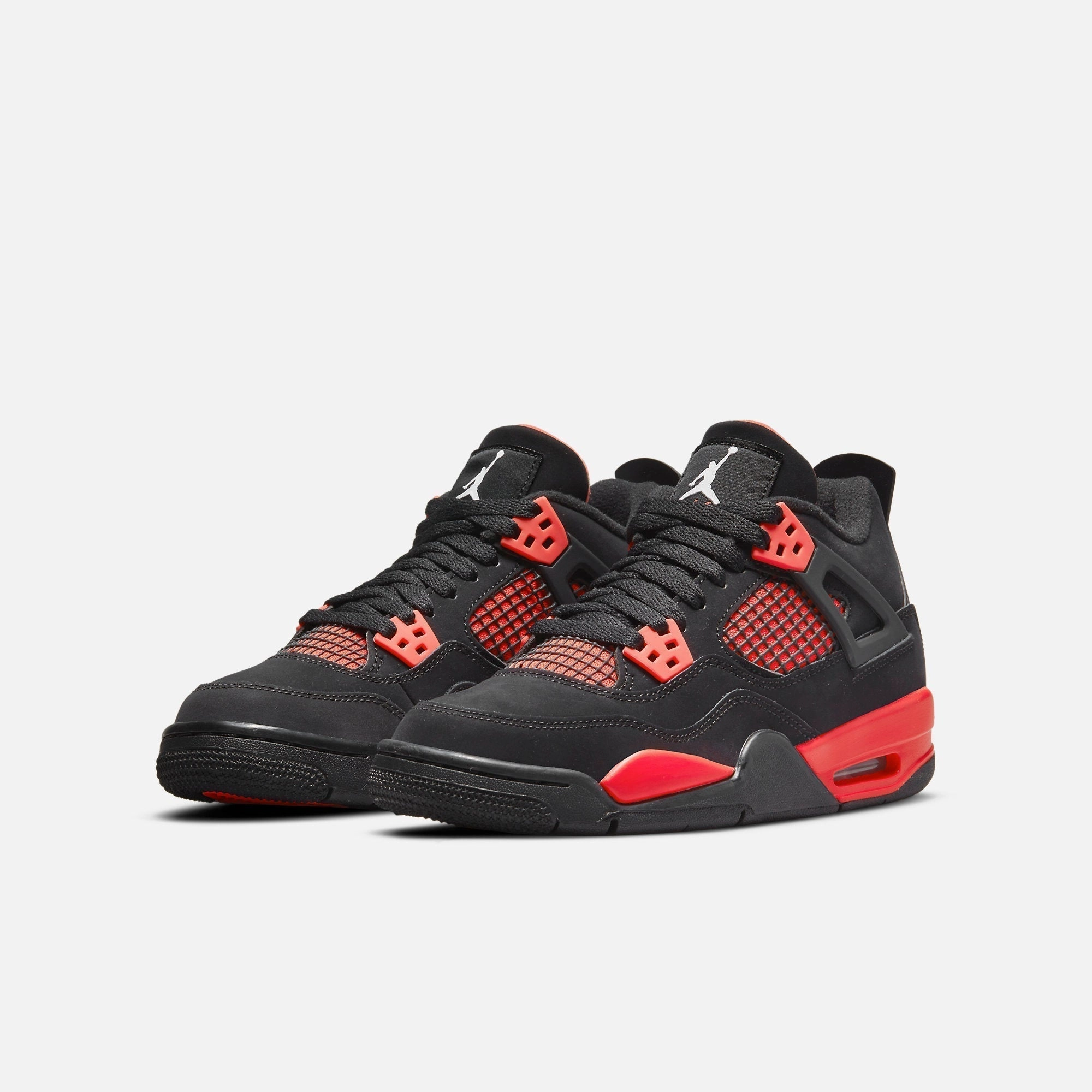 (GS) Air Jordan 4 Retro 'Red Thunder' (2022) 408452-016 Air Jordan 4 Visible Air Unit Sneakers