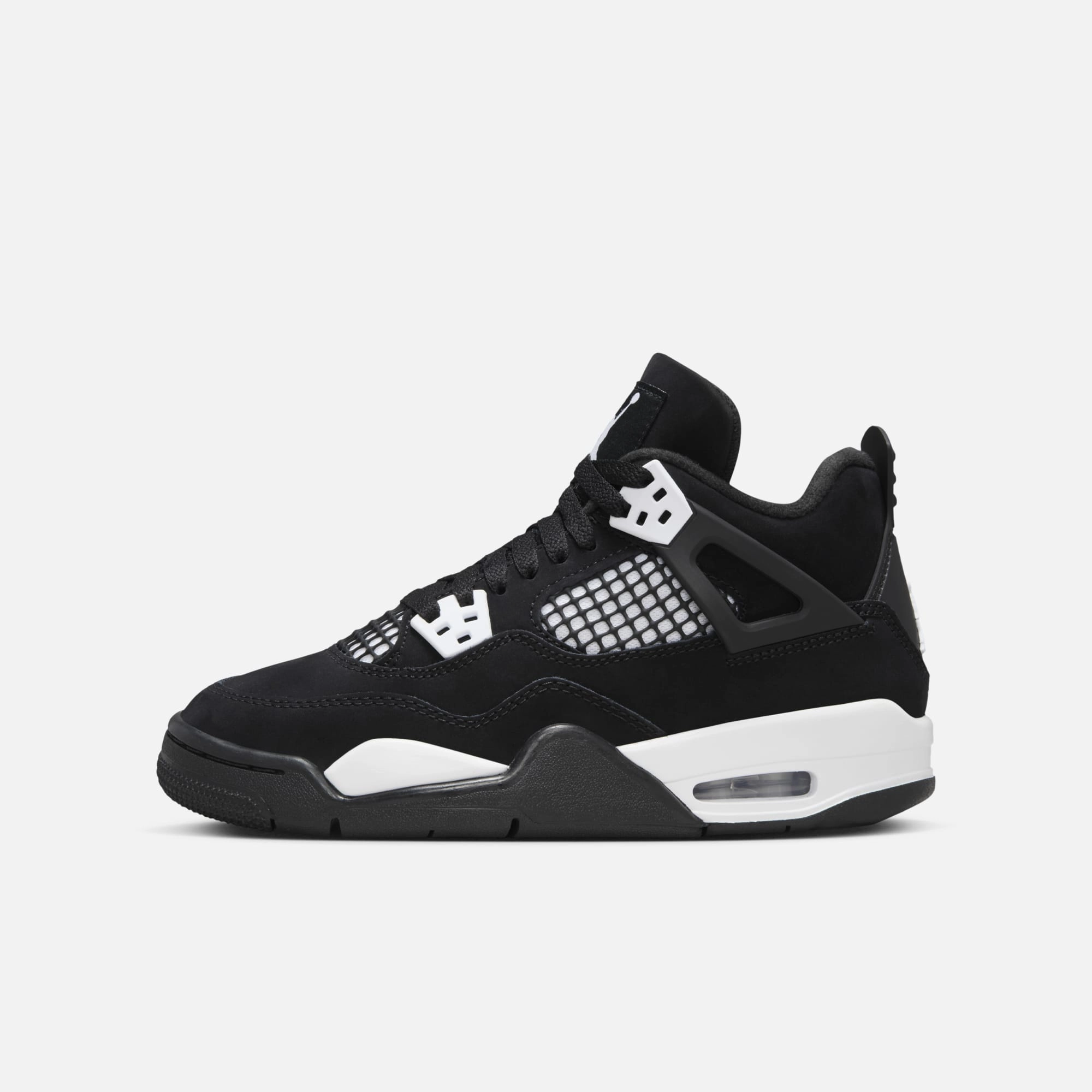 (GS) Air Jordan 4 Retro 'White Thunder' (2024) FQ8213-001 Air Jordan 4 sneakers with visible air unit