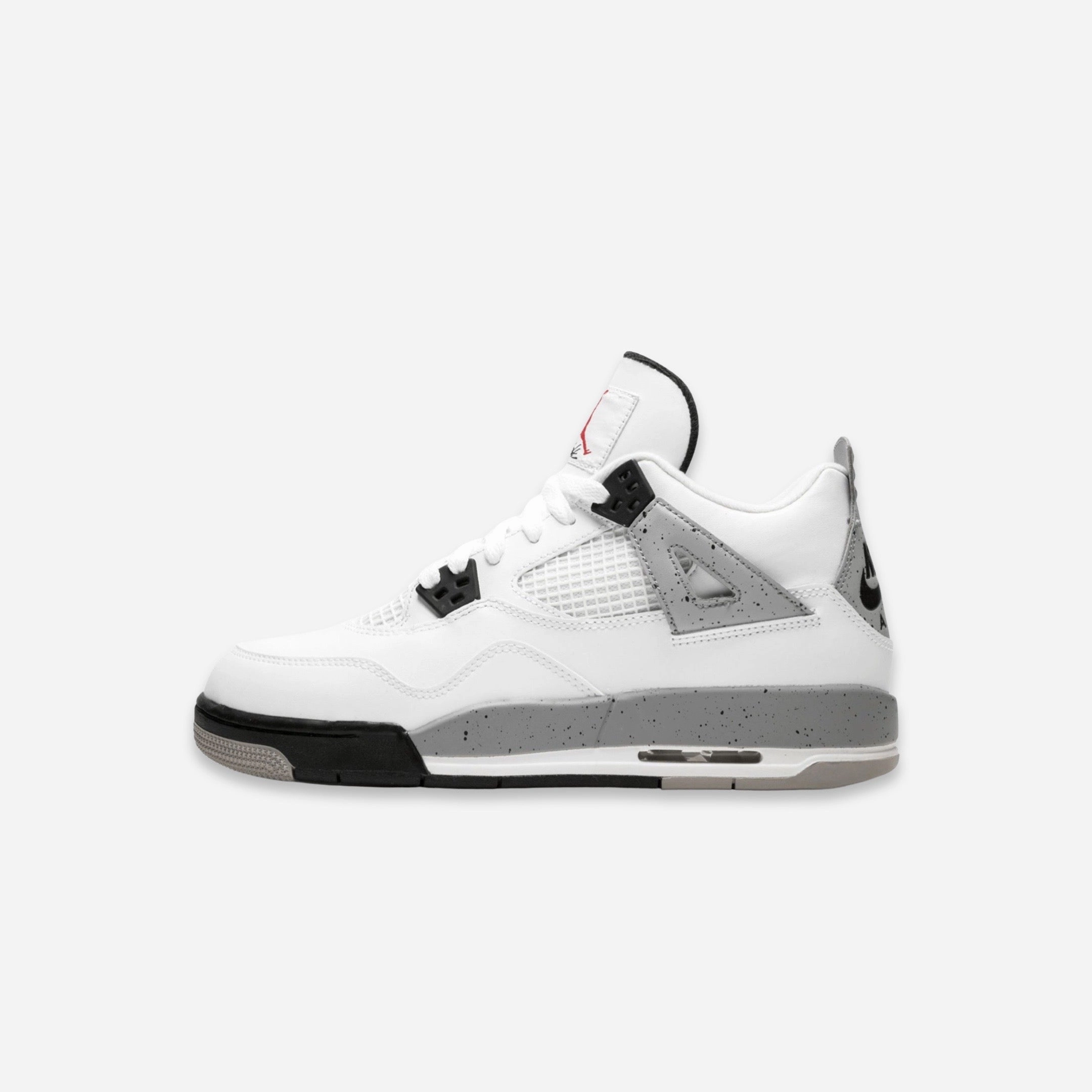 (GS) Air Jordan 4 Retro OG 'White Cement' (2016) 836016-192 Air Jordan 4 sneakers with visible air unit