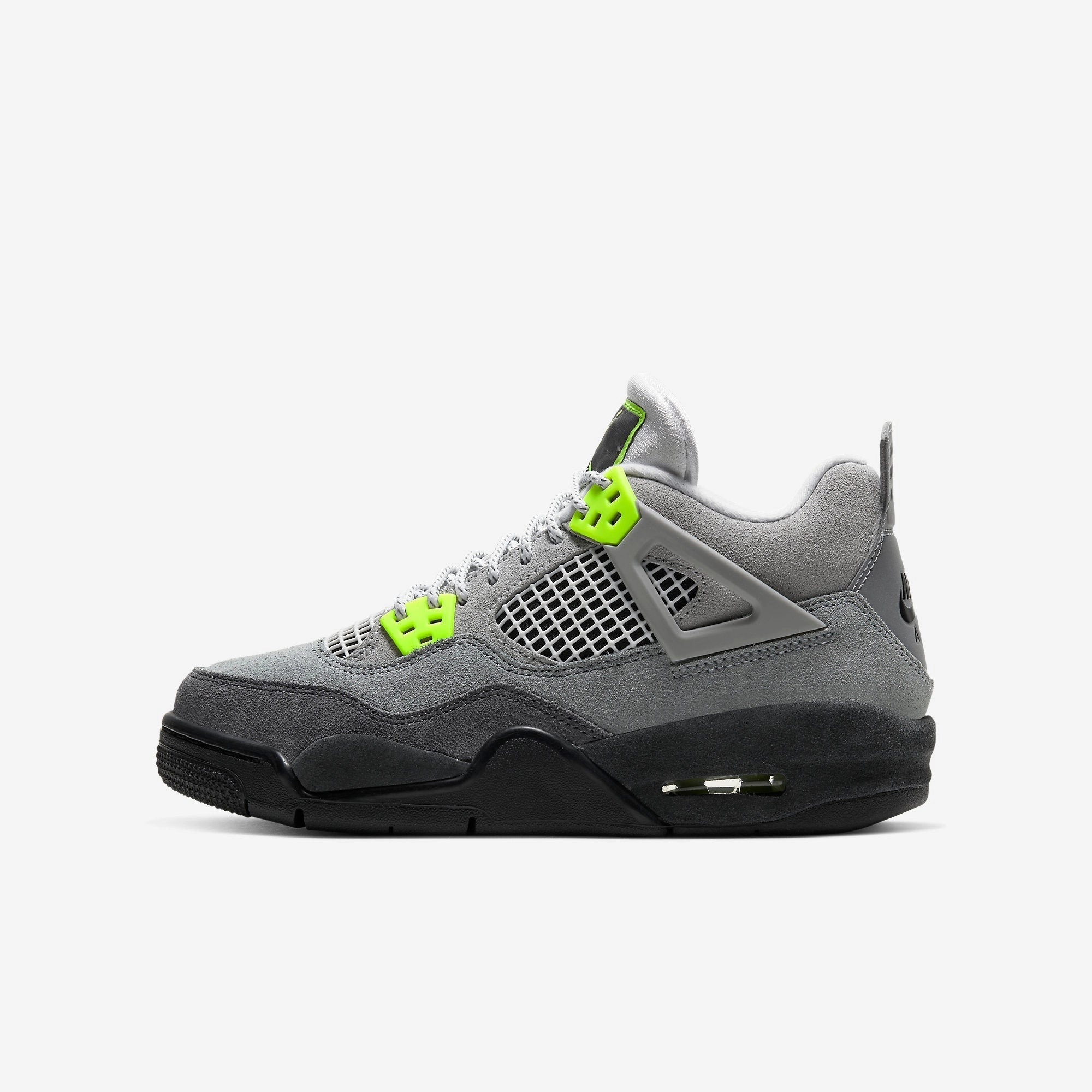 (GS) Air Jordan 4 Retro SE 'Air Max 95 Neon' (2020) CT5343-007 Air Jordan 4 sneakers with visible air unit