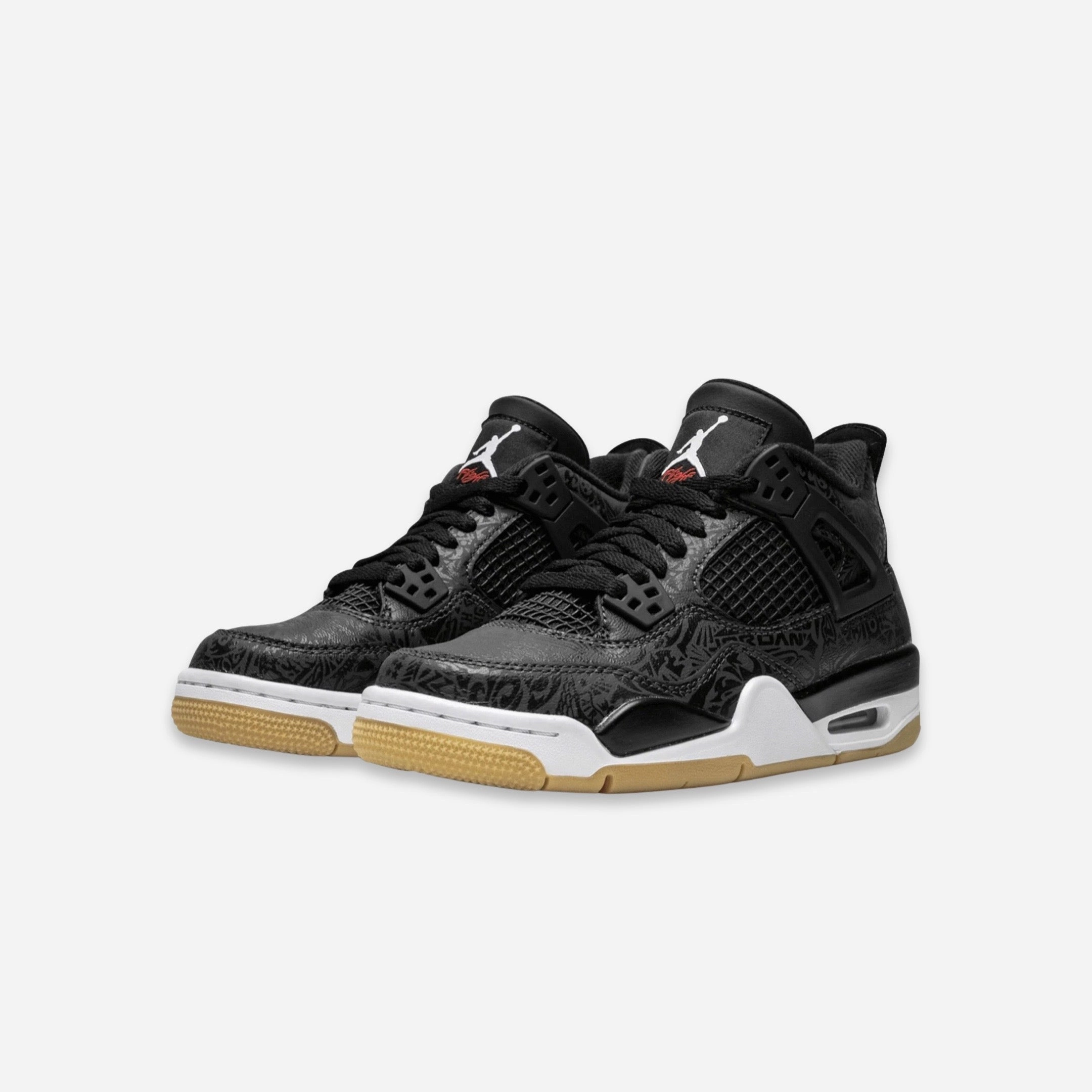 (GS) Air Jordan 4 Retro SE 'Laser Black / Gum' (2019) CI2970-001 Air Jordan 4 Visible Air Unit Sneakers