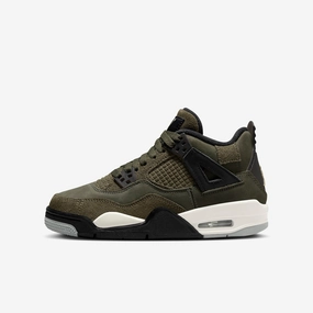 (GS) Air Jordan 4 Retro SE Craft 'Medium Olive Canvas' (2023) FB9928-200 Air Jordan 4 sneakers with visible air unit