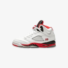 (GS) Air Jordan 5 Retro 'Fire Red Black Tongue' (2013) 440888-120 Air Jordan 5 shoes with mesh panel details