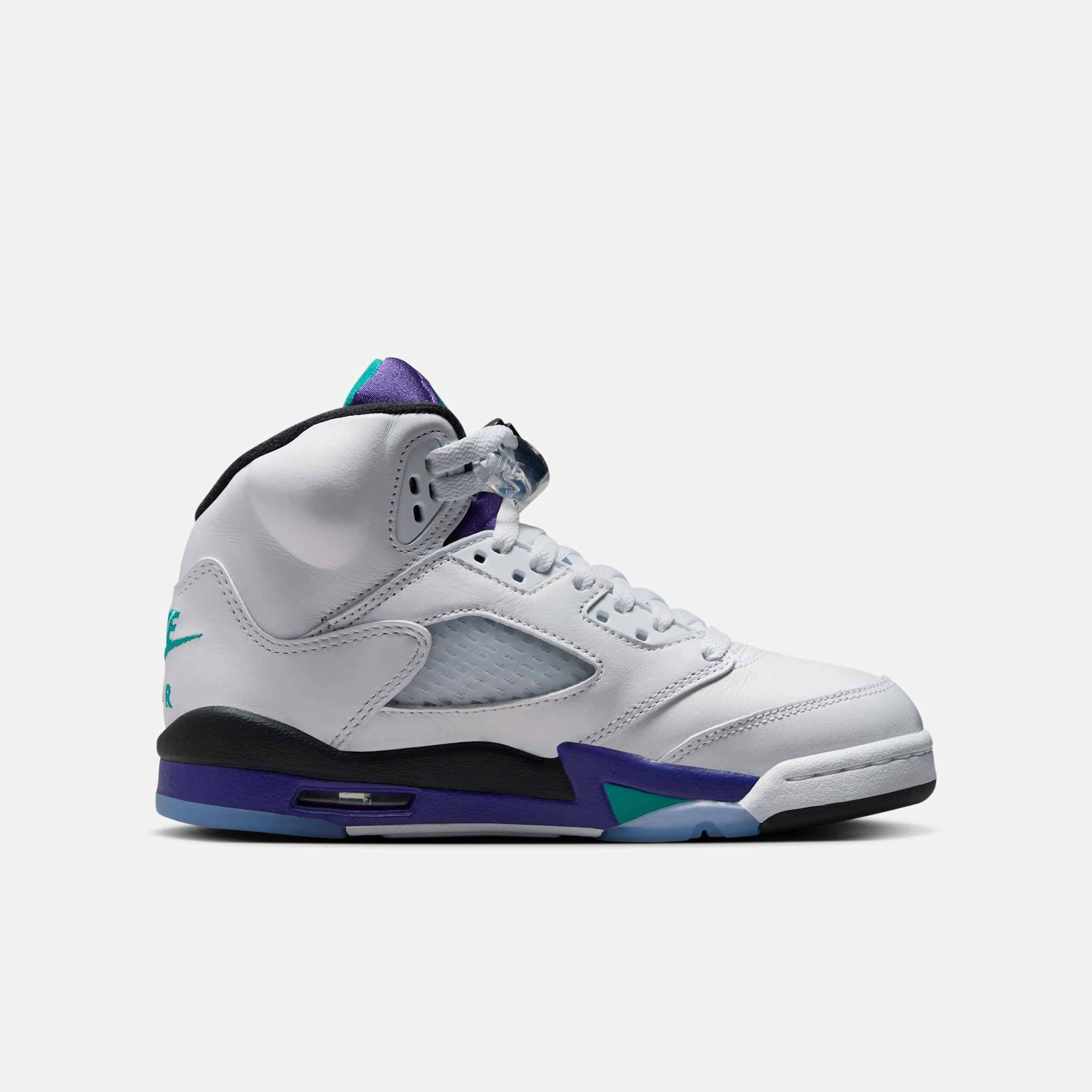 (GS) Air Jordan 5 Retro 'Grape' (2025) HQ7980-100 Air Jordan 5 Mesh Panel Basketball Shoes