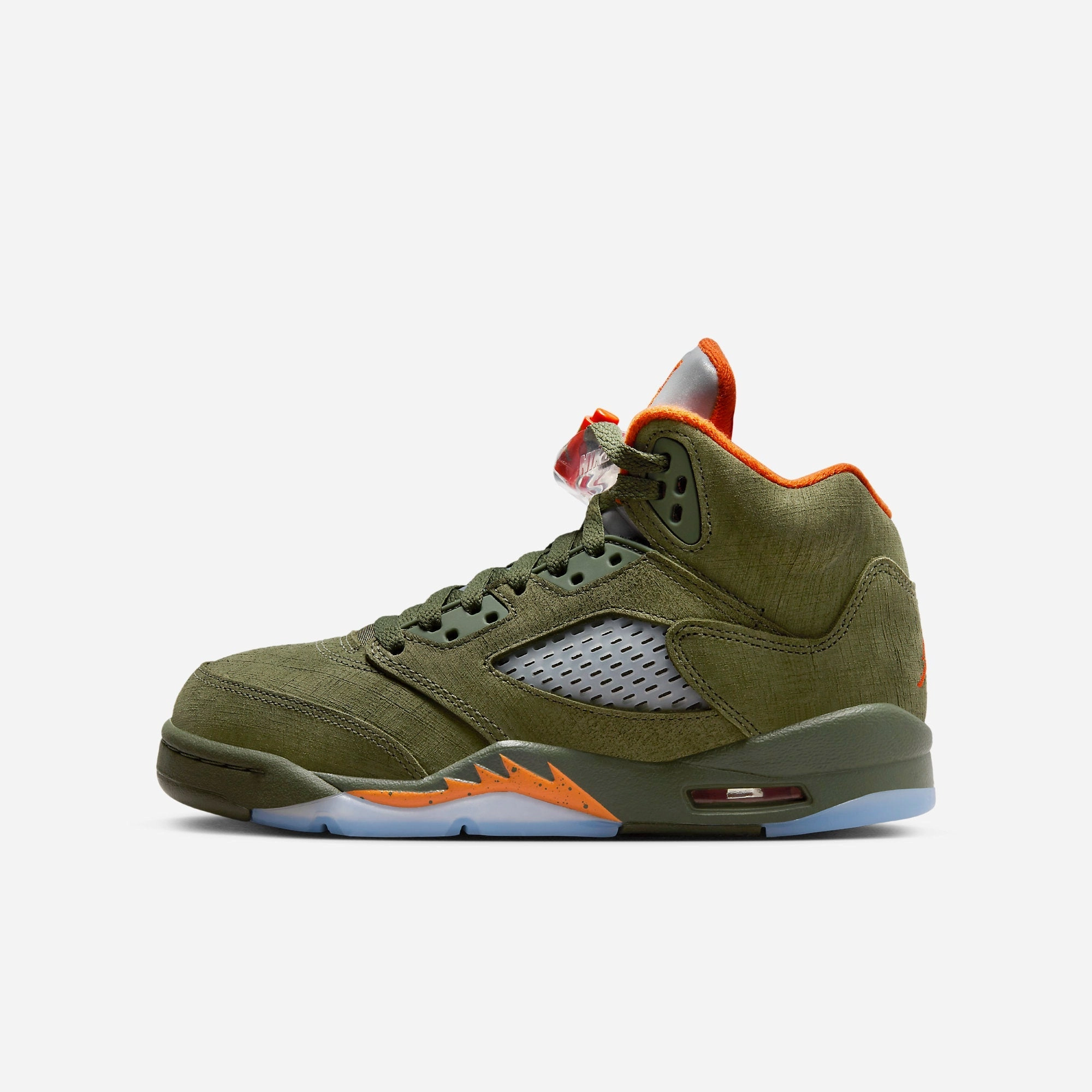 (GS) Air Jordan 5 Retro 'Olive' (2024) 440888-308 Air Jordan 5 shoes with mesh panel details
