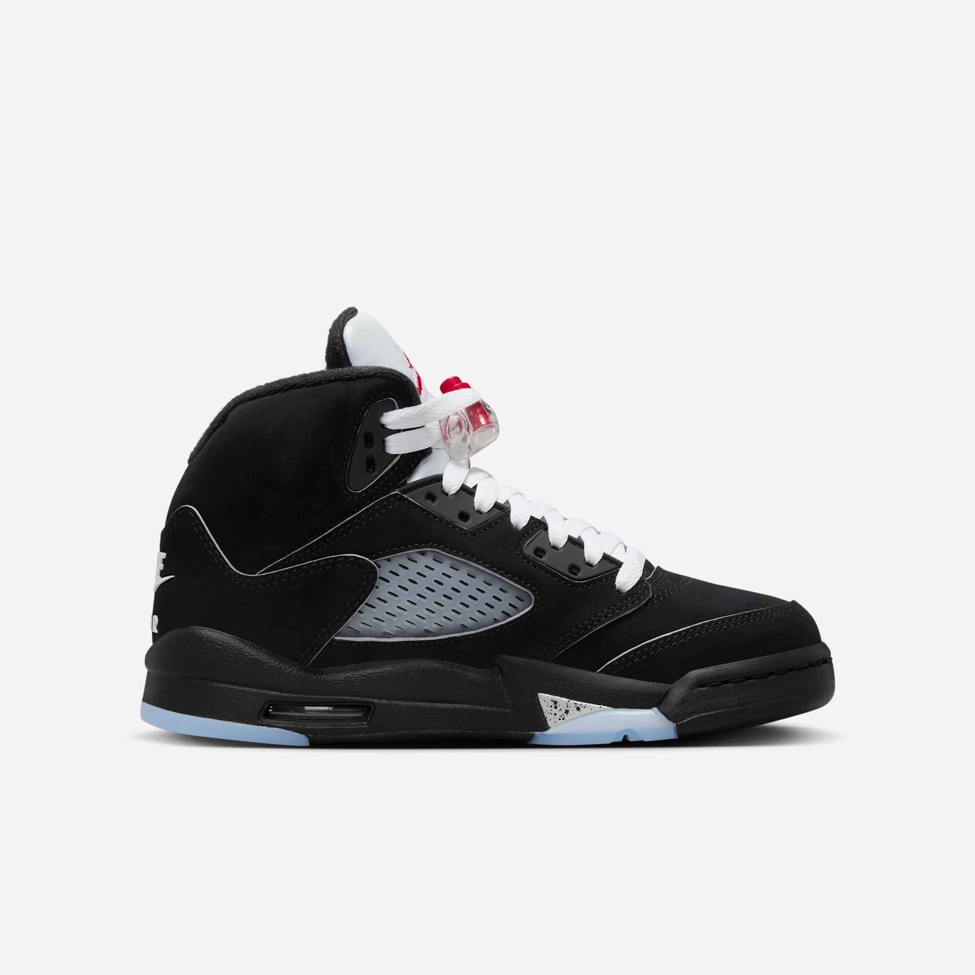 (GS) Air Jordan 5 Retro 'Reimagined Black / Metallic Silver' (2025) HF3976-001 Air Jordan 5 Mesh Panel Basketball Shoes