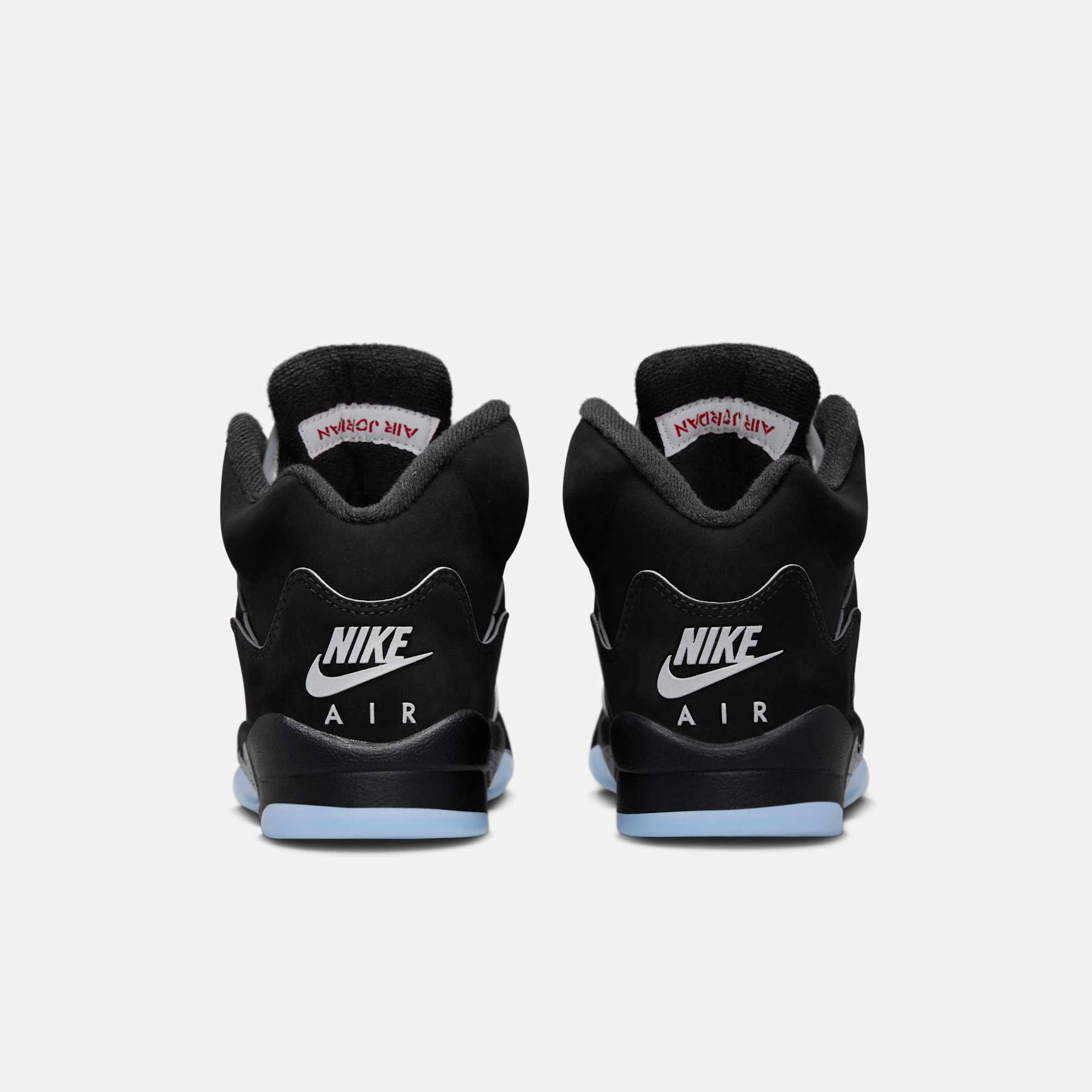 (GS) Air Jordan 5 Retro 'Reimagined Black / Metallic Silver' (2025) HF3976-001 Air Jordan 5 Mesh Panel Basketball Shoes