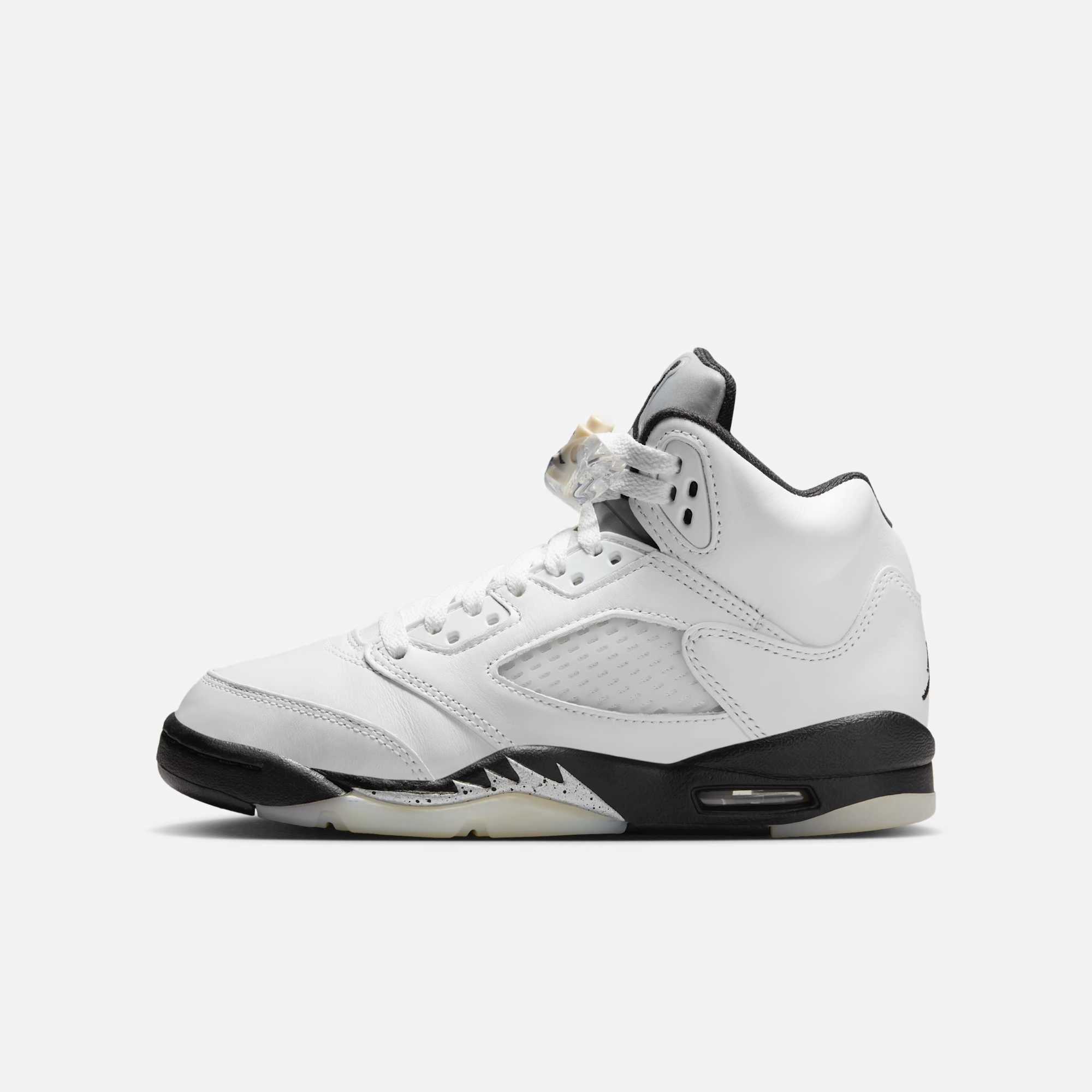 (GS) Air Jordan 5 Retro 'Reverse Metallic / Oreo 2.0' (2024) 440888-110 Air Jordan 5 shoes with mesh panel details