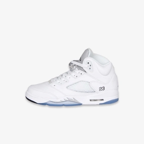 (GS) Air Jordan 5 Retro 'White Metallic' (2015) 440888-130 Air Jordan 5 shoes with mesh panel details