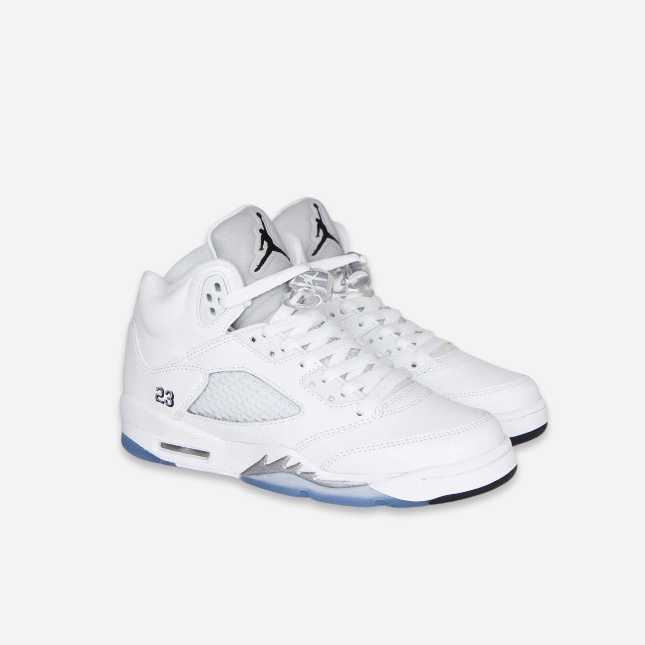 (GS) Air Jordan 5 Retro 'White Metallic' (2015) 440888-130 Air Jordan 5 Mesh Panel Basketball Shoes