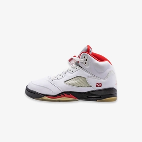(GS) Air Jordan 5 Retro CDP 'Countdown Fire Red' (2008) 134092-163 Air Jordan 5 shoes with mesh panel details