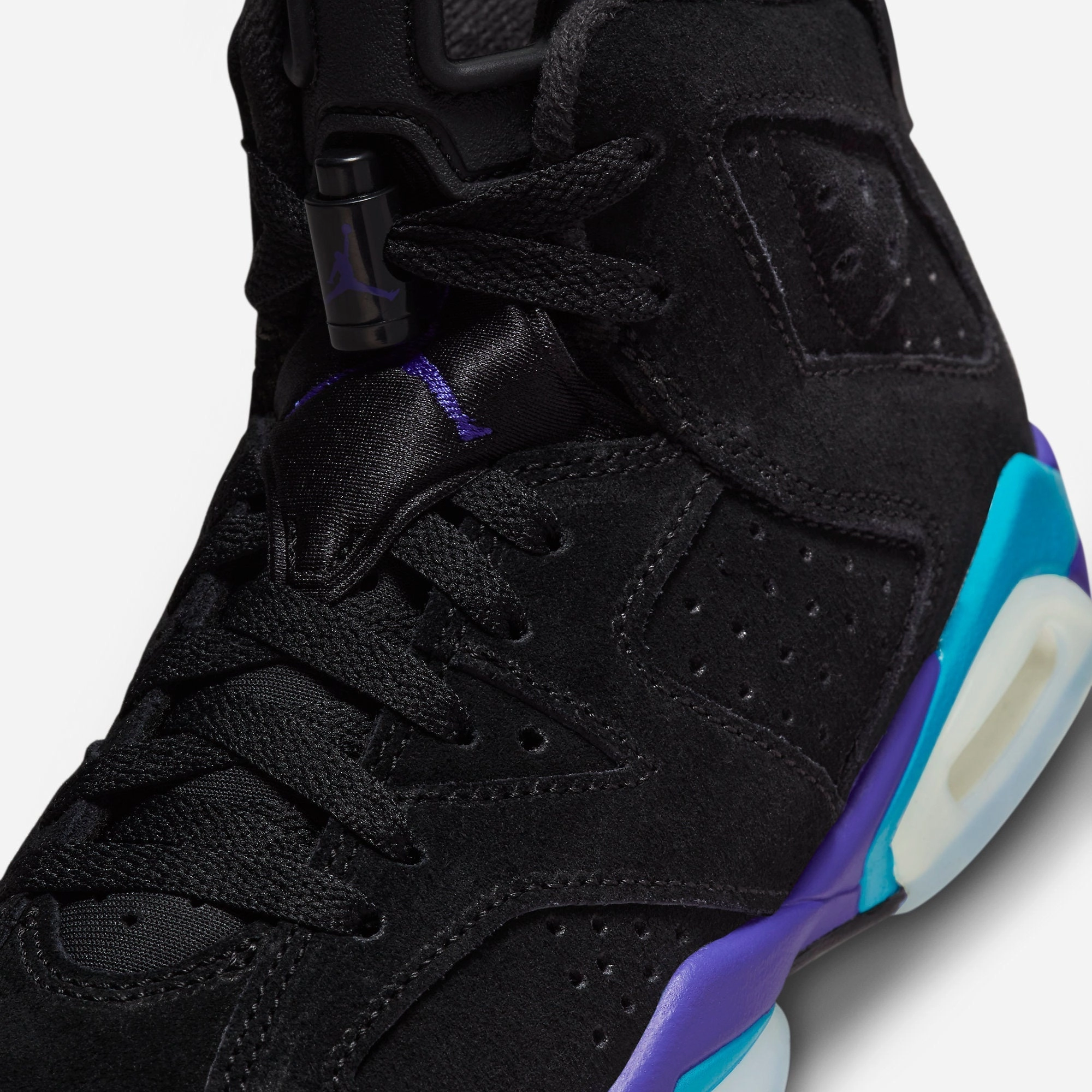 (GS) Air Jordan 6 Retro 'Black / Aqua' (2023) 384665-004 Air Jordan 6 Classic High-Top Sneakers