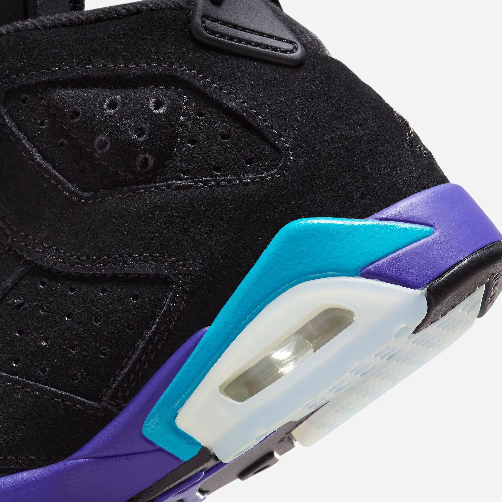 (GS) Air Jordan 6 Retro 'Black / Aqua' (2023) 384665-004 Air Jordan 6 Classic High-Top Sneakers