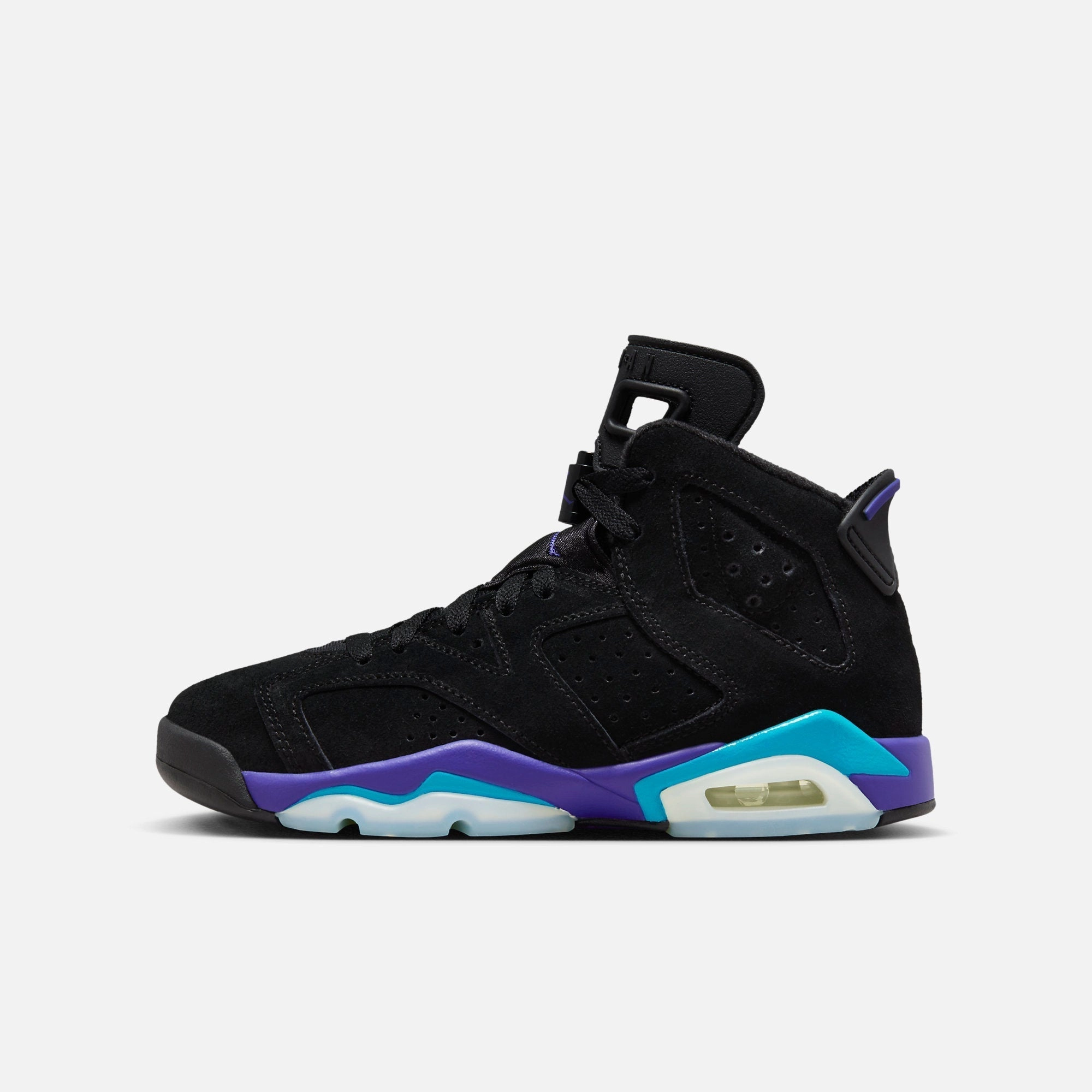 (GS) Air Jordan 6 Retro 'Black / Aqua' (2023) 384665-004 Air Jordan 6 high-top shoes for hoop fans