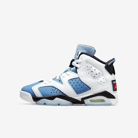(GS) Air Jordan 6 Retro 'White / UNC University Blue' (2022) 384665-410 Air Jordan 6 high-top shoes for hoop fans