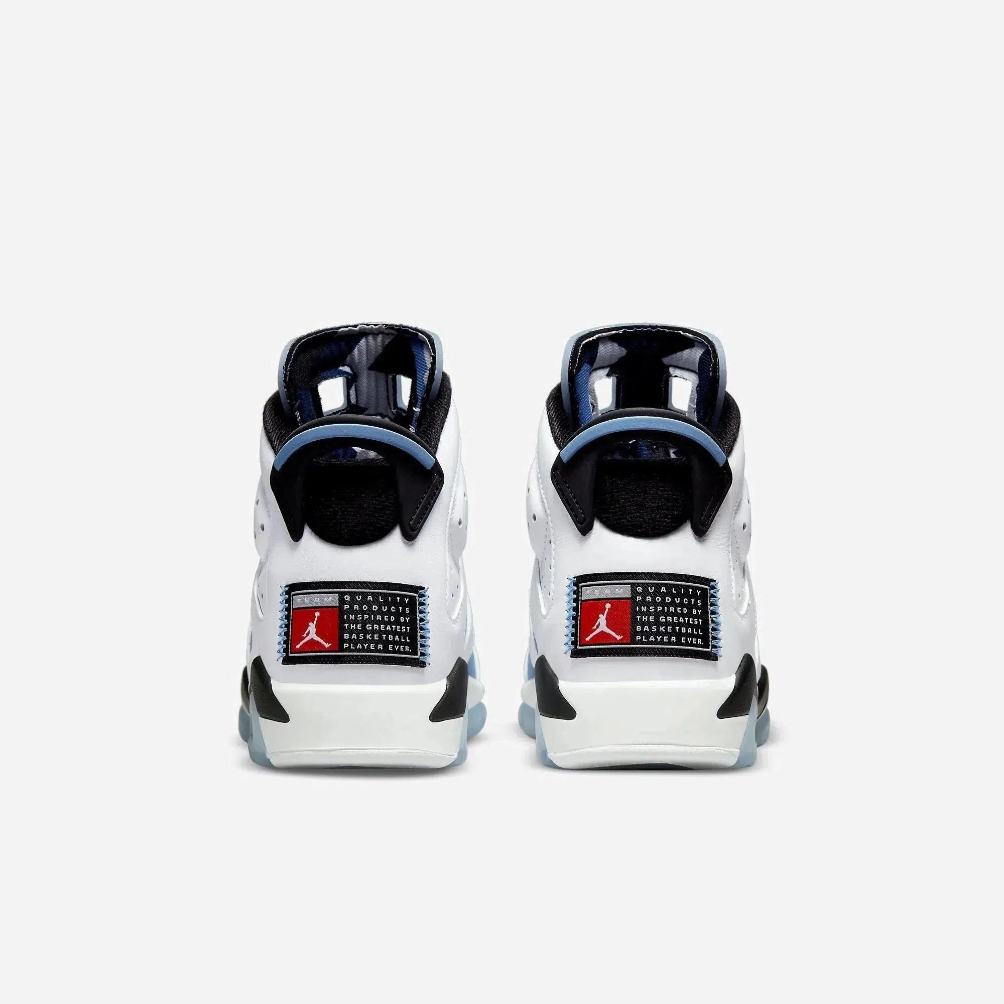 (GS) Air Jordan 6 Retro 'White / UNC University Blue' (2022) 384665-410 Air Jordan 6 Classic High-Top Sneakers