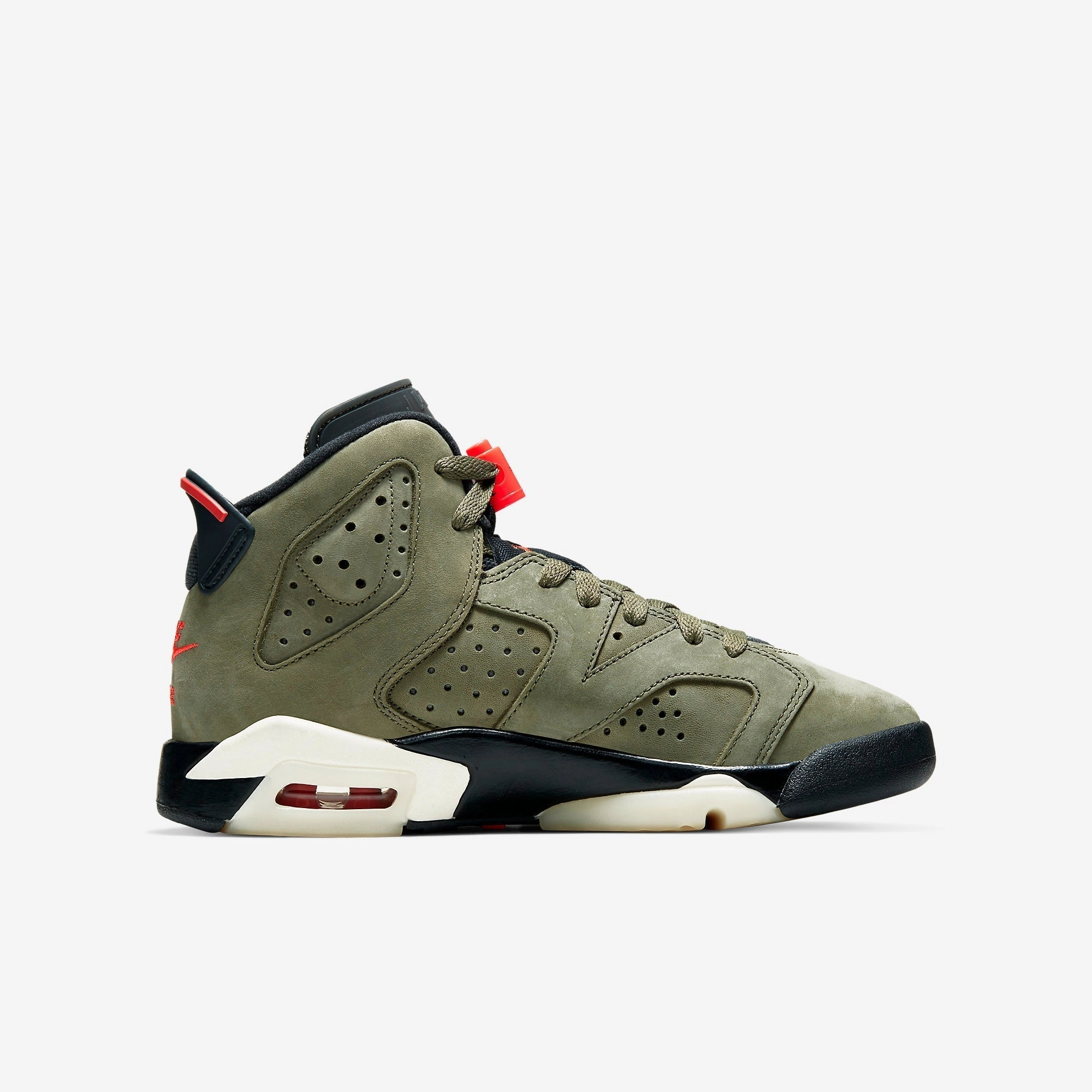 (GS) Air Jordan 6 Retro SP x Travis Scott 'Cactus Jack Medium Olive' (2019) CN1085-200 Air Jordan 6 Classic High-Top Sneakers