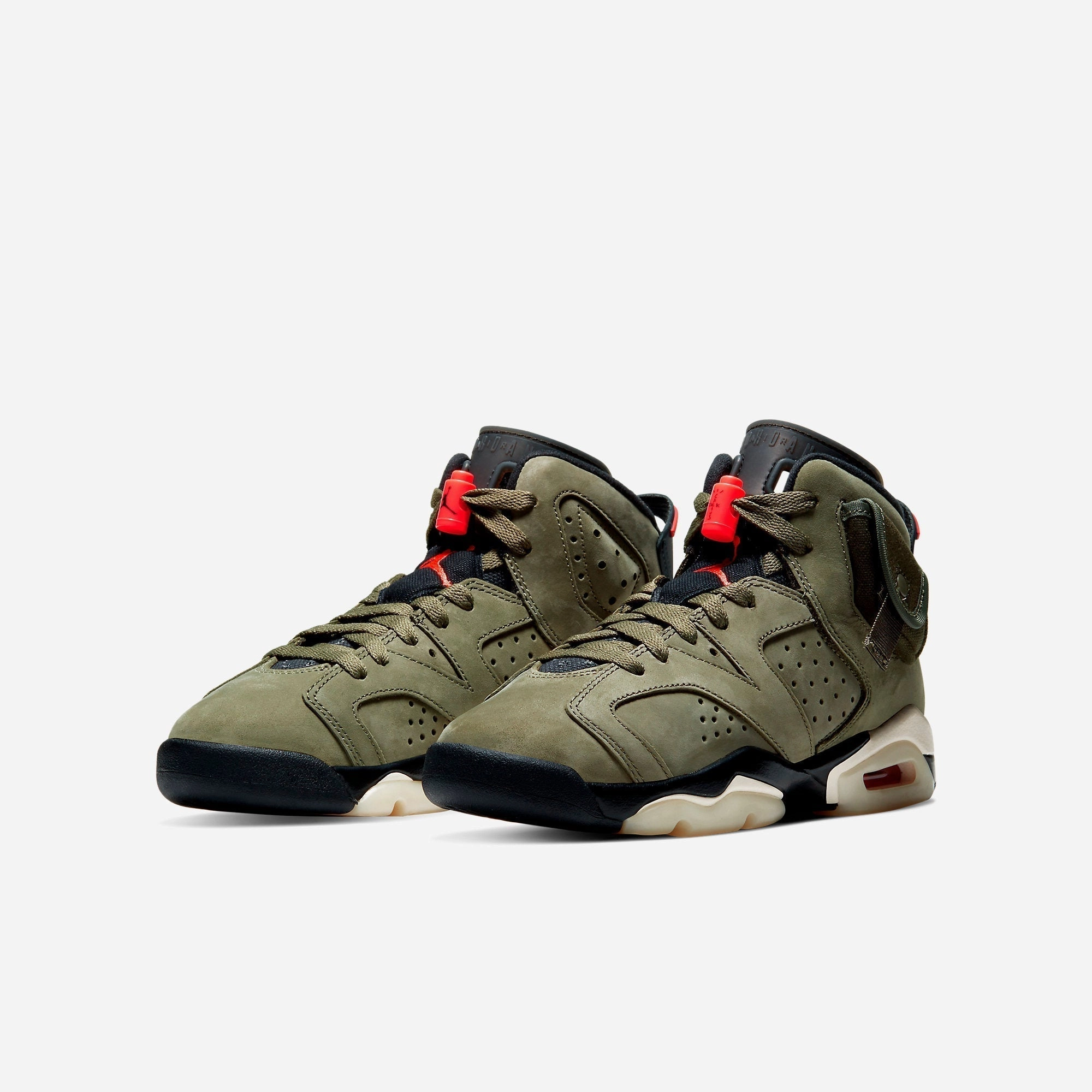 (GS) Air Jordan 6 Retro SP x Travis Scott 'Cactus Jack Medium Olive' (2019) CN1085-200 Air Jordan 6 Classic High-Top Sneakers