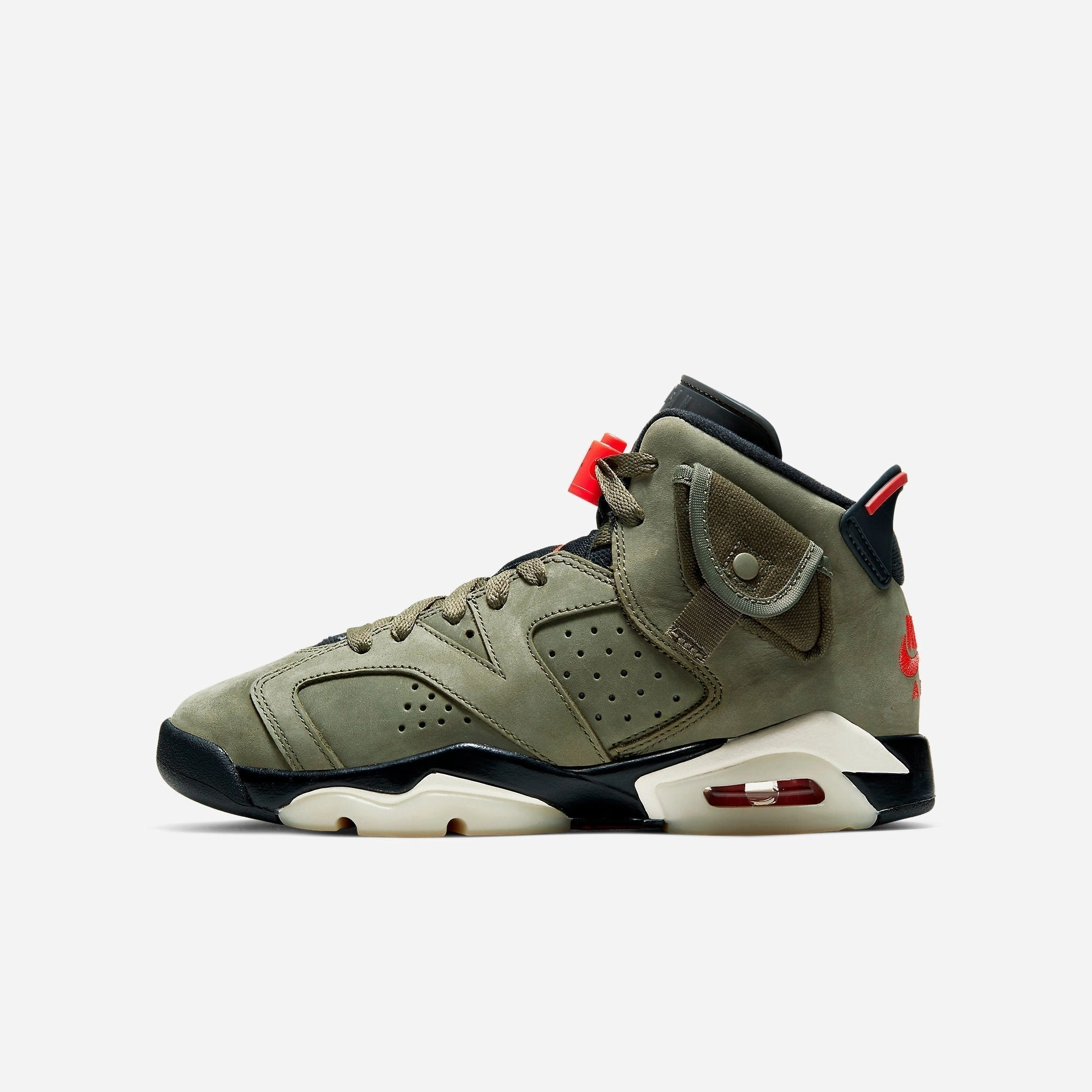 (GS) Air Jordan 6 Retro SP x Travis Scott 'Cactus Jack Medium Olive' (2019) CN1085-200 Air Jordan 6 high-top shoes for hoop fans