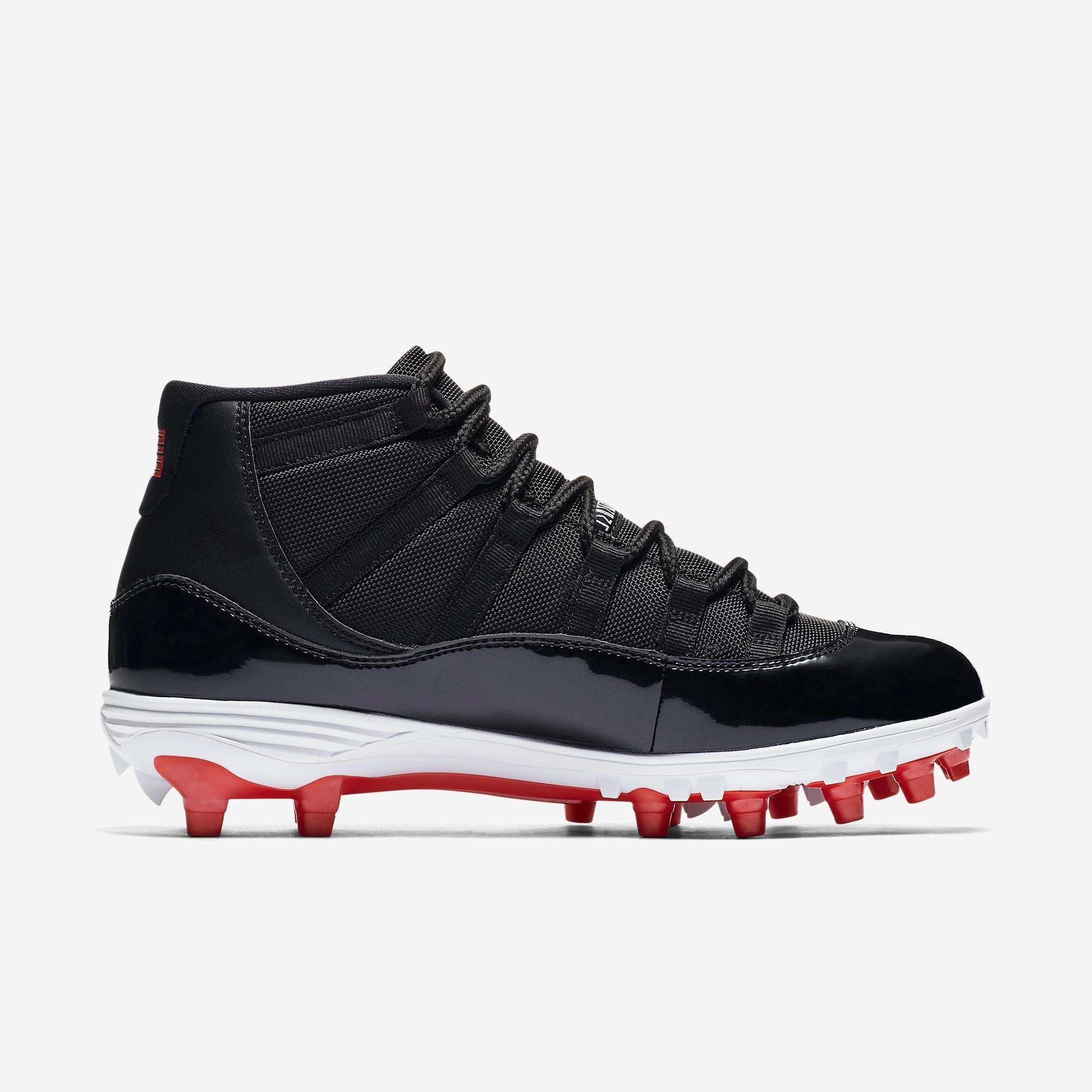 (Men's) Air Jordan 11 Retro Cleat TD 'Bred' (2018) AO1561-010 Air Jordan 11 Patent Basketball Shoes