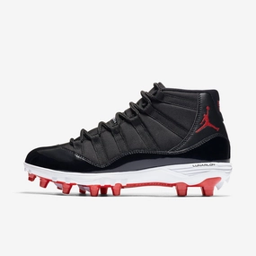(Men's) Air Jordan 11 Retro Cleat TD 'Bred' (2018) AO1561-010 Air Jordan 11 basketball shoes with patent look