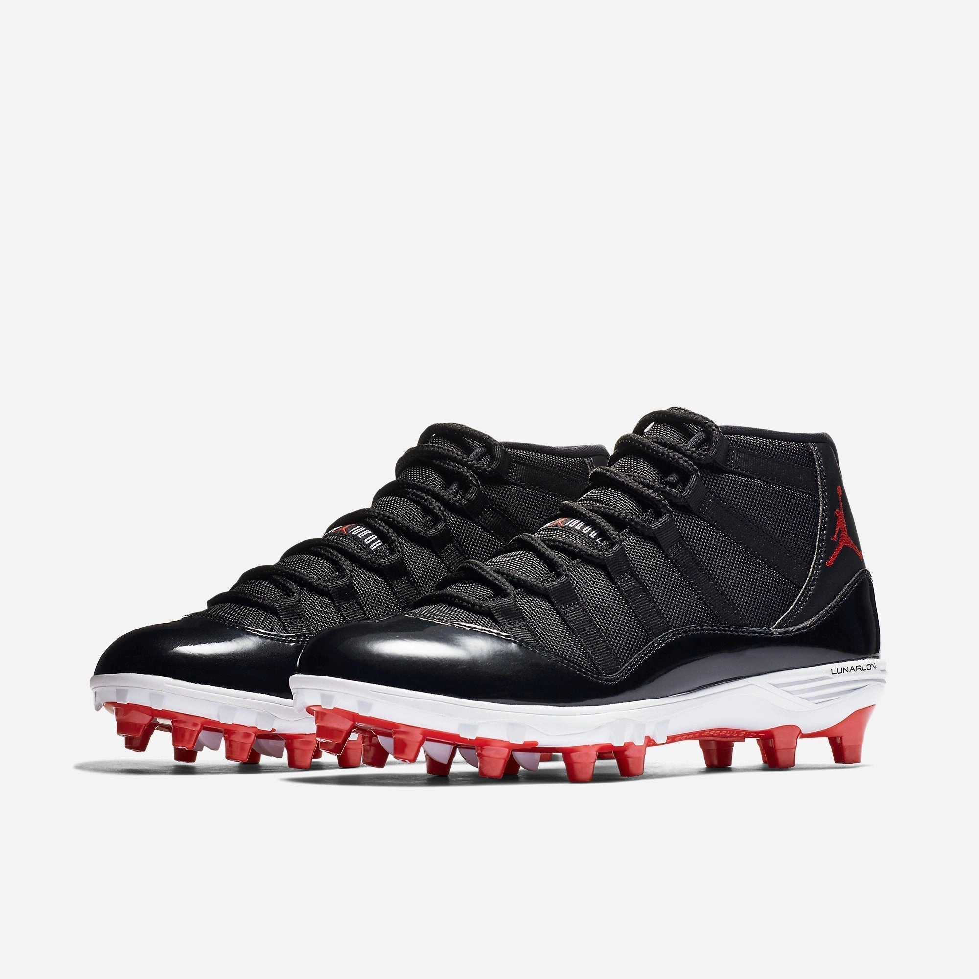 (Men's) Air Jordan 11 Retro Cleat TD 'Bred' (2018) AO1561-010 Air Jordan 11 Patent Basketball Shoes