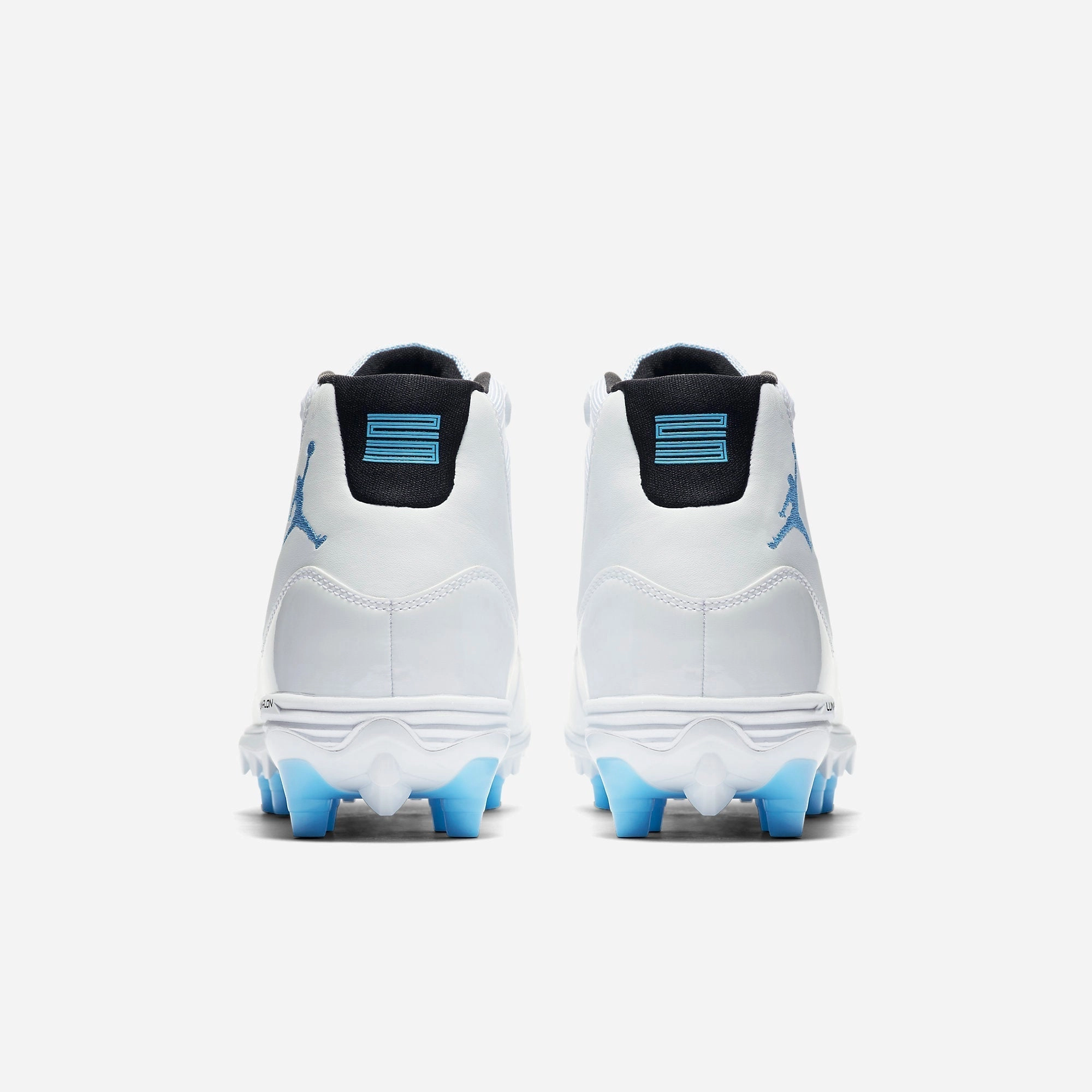 (Men's) Air Jordan 11 Retro Cleat TD 'Columbia / Legend Blue' (2018) AO1561-117 Air Jordan 11 Patent Basketball Shoes