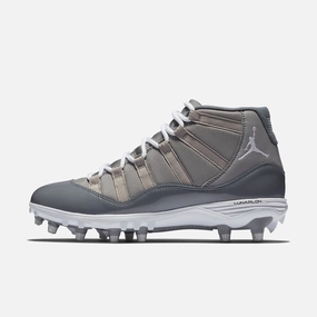 (Men's) Air Jordan 11 Retro Cleat TD 'Cool Grey' (2018) AO1561-003 Air Jordan 11 basketball shoes with patent look