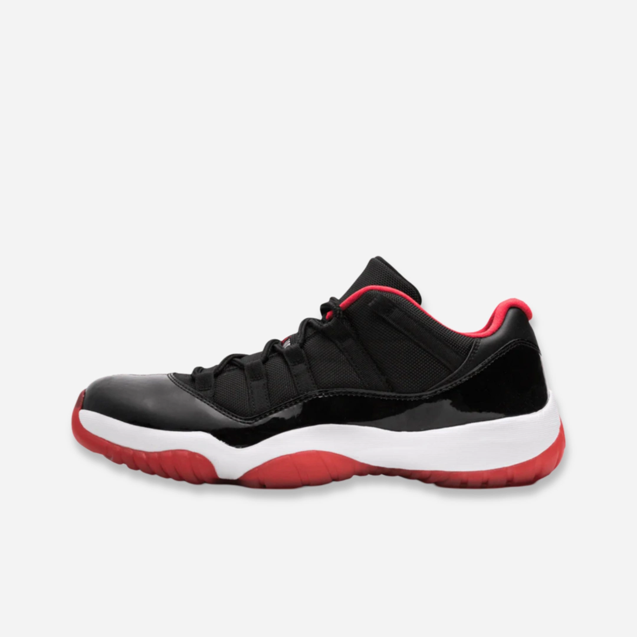 (Men's) Air Jordan 11 Retro Low 'Bred' (2015) 528895-012 Air Jordan 11 basketball shoes with patent look
