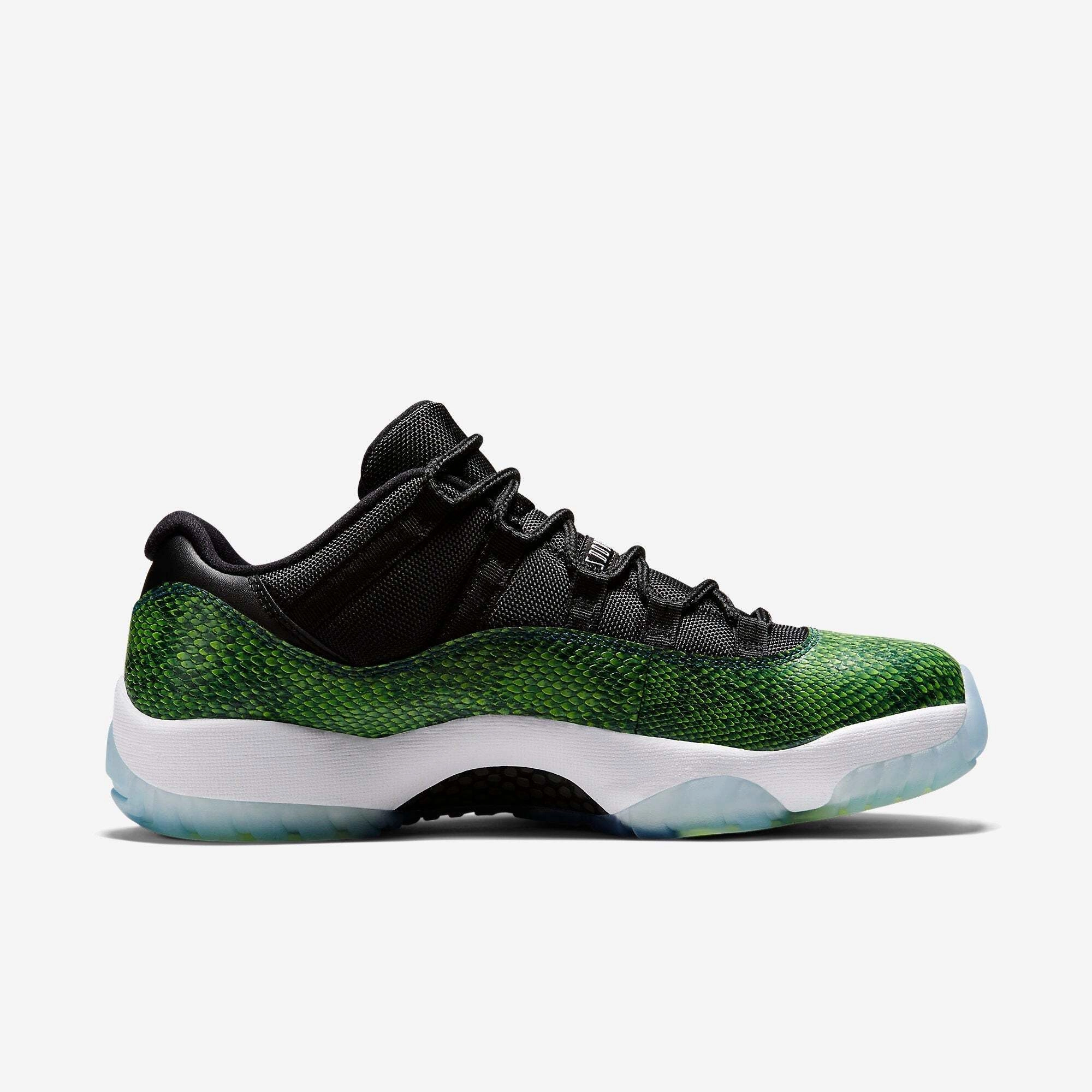 (Men's) Air Jordan 11 Retro Low 'Green Snakeskin' (2014) 528895-033 Air Jordan 11 Patent Basketball Shoes