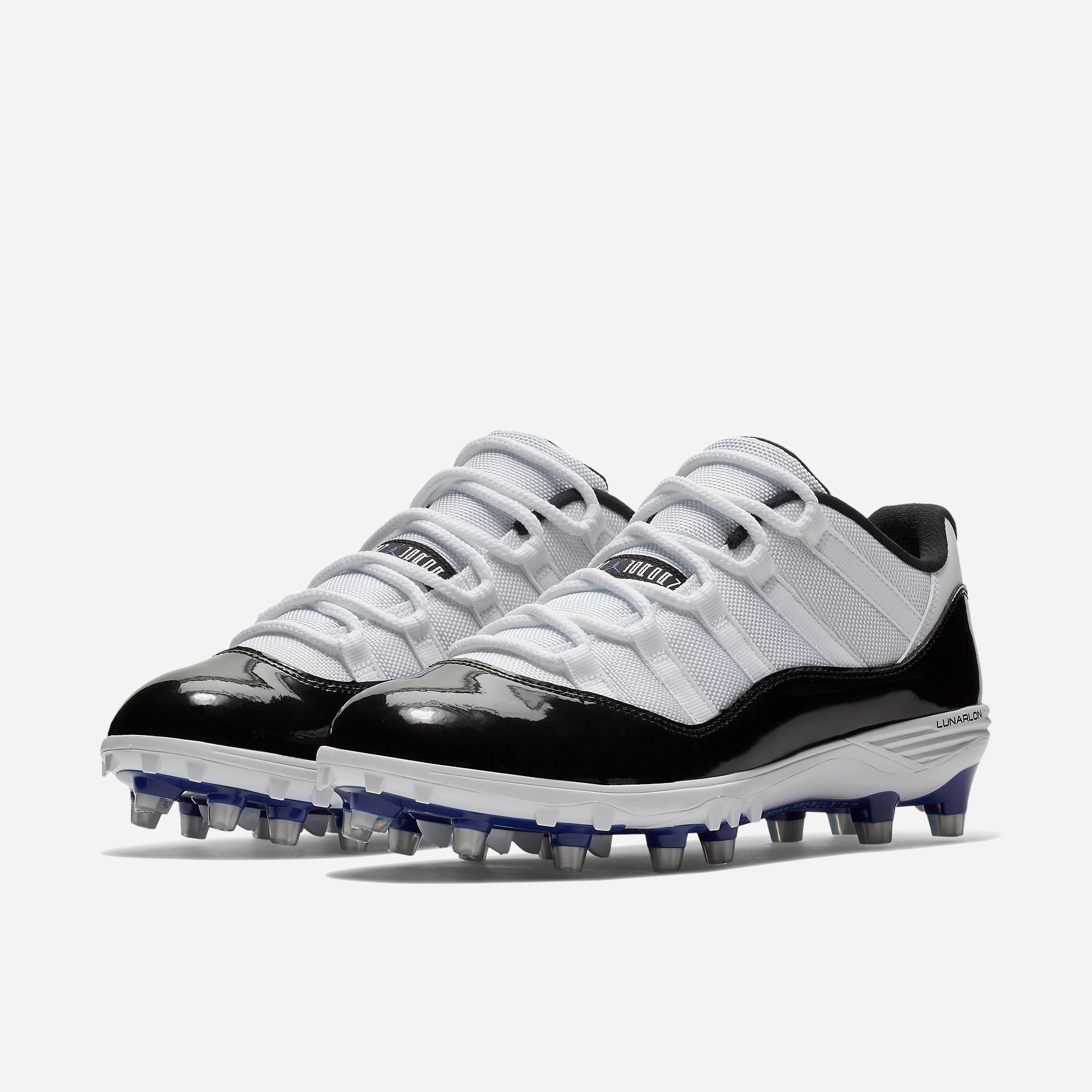 (Men's) Air Jordan 11 Retro Low Cleat TD 'Concord' (2018) AO1560-123 Air Jordan 11 Patent Basketball Shoes