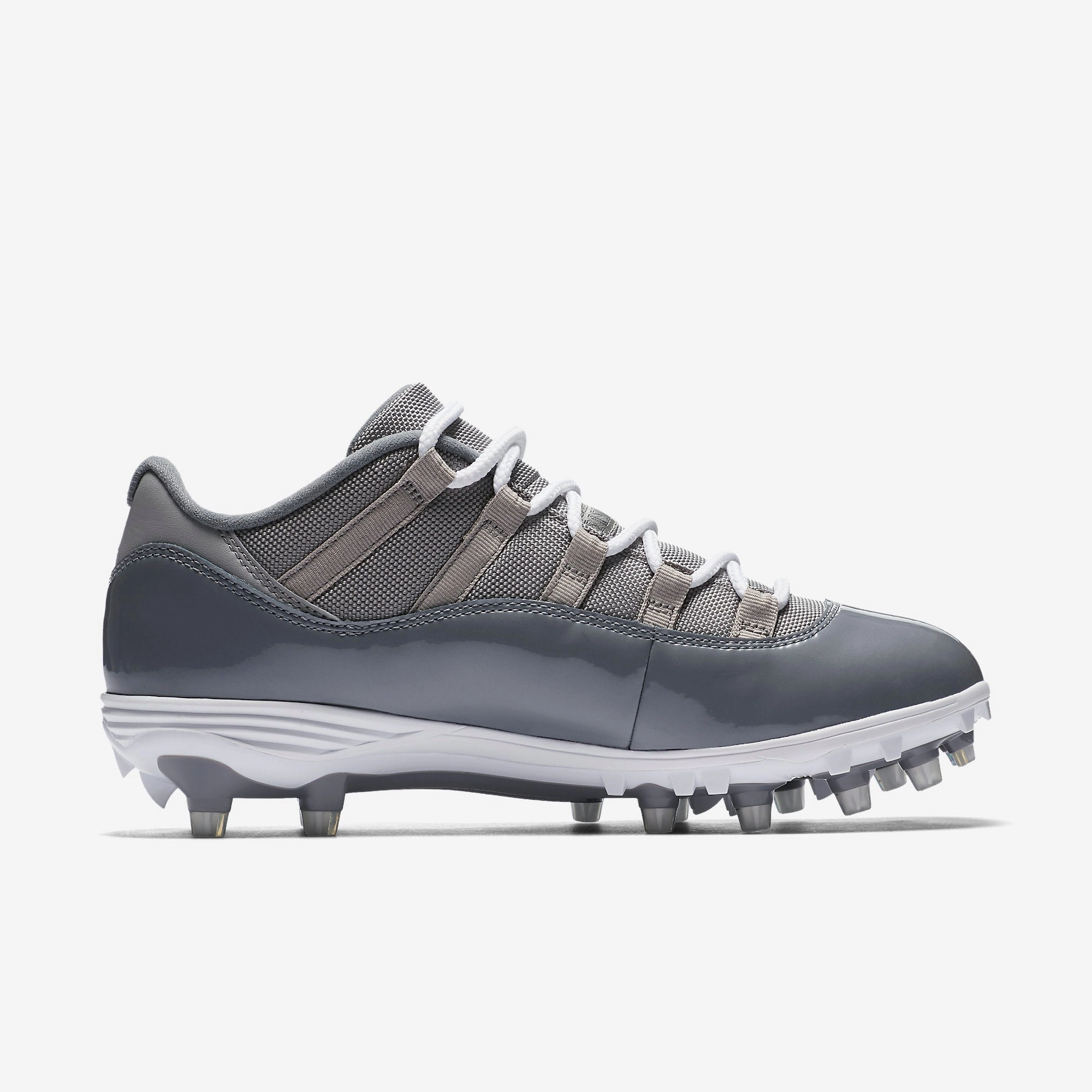 (Men's) Air Jordan 11 Retro Low Cleat TD 'Cool Grey' (2018) AO1560-003 Air Jordan 11 Patent Basketball Shoes