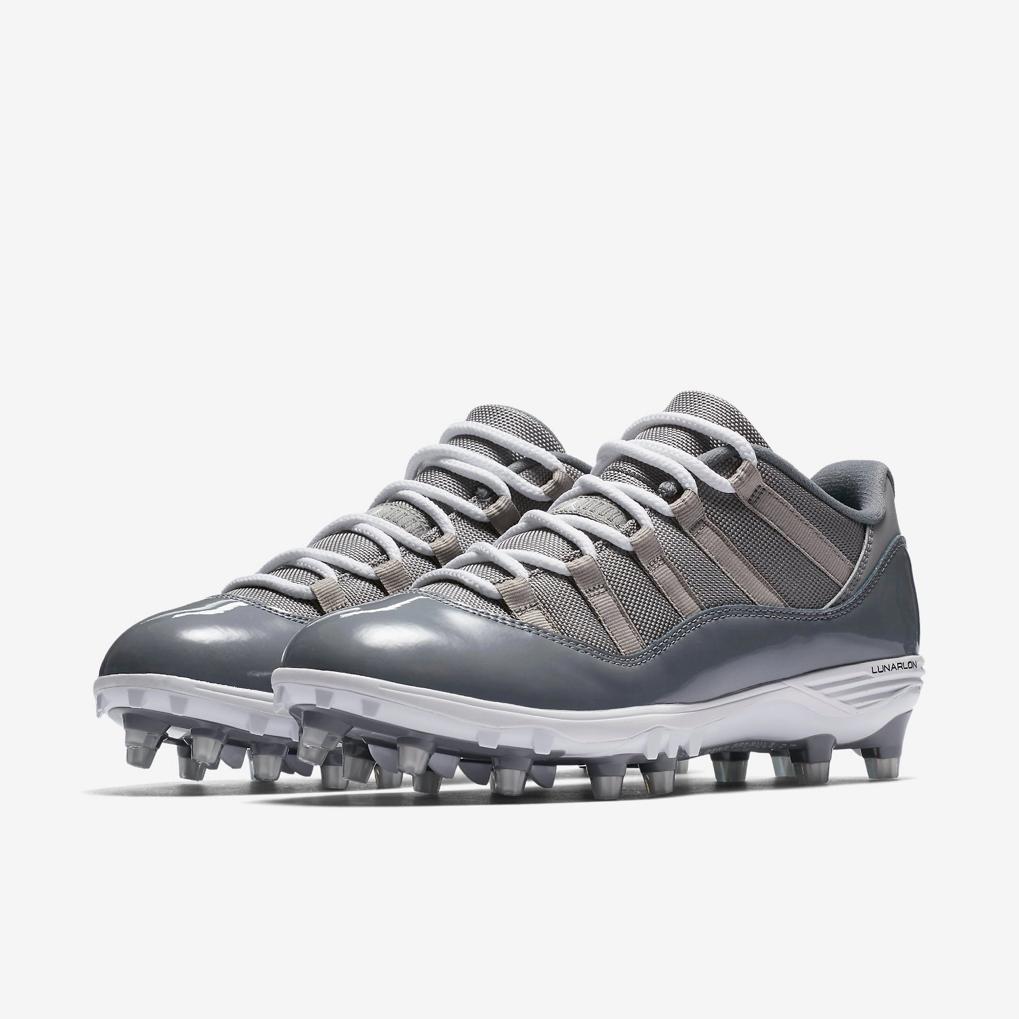 (Men's) Air Jordan 11 Retro Low Cleat TD 'Cool Grey' (2018) AO1560-003 Air Jordan 11 Patent Basketball Shoes